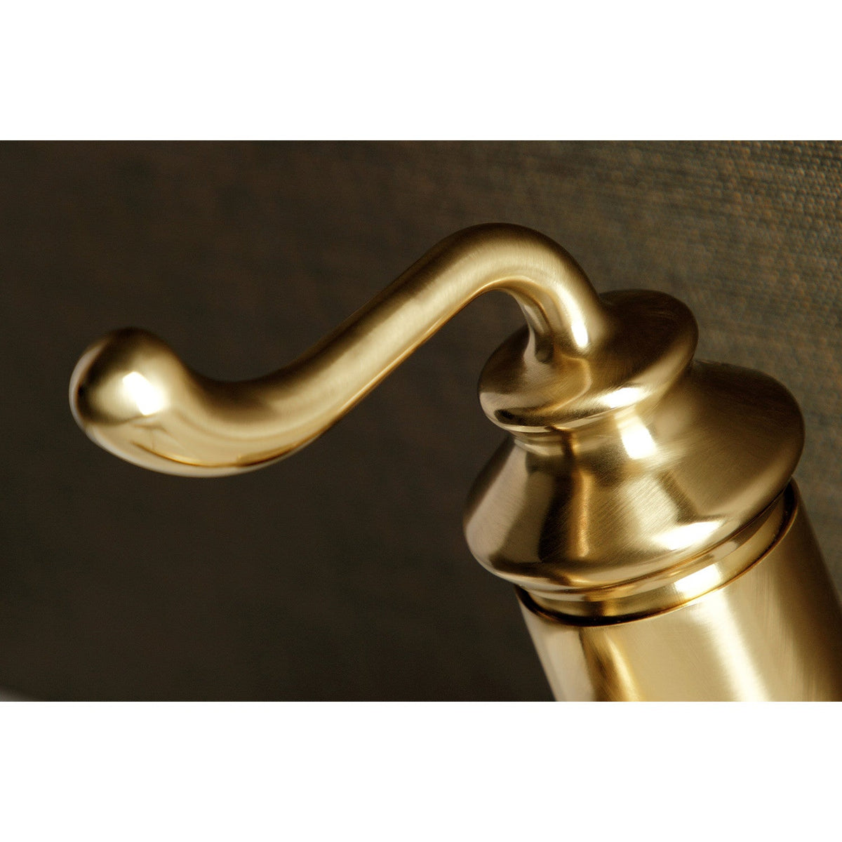 Royale One-Handle Single-Hole Bathroom Faucet with Deck Plate and Push Pop-Up Drain in Brushed Brass