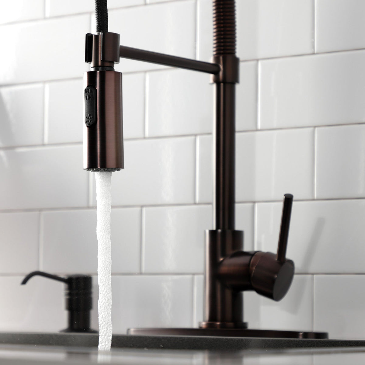 Gourmetier Concord Single-Handle Deck-Mount Pre-Rinse Kitchen Faucet in Oil Rubbed Bronze