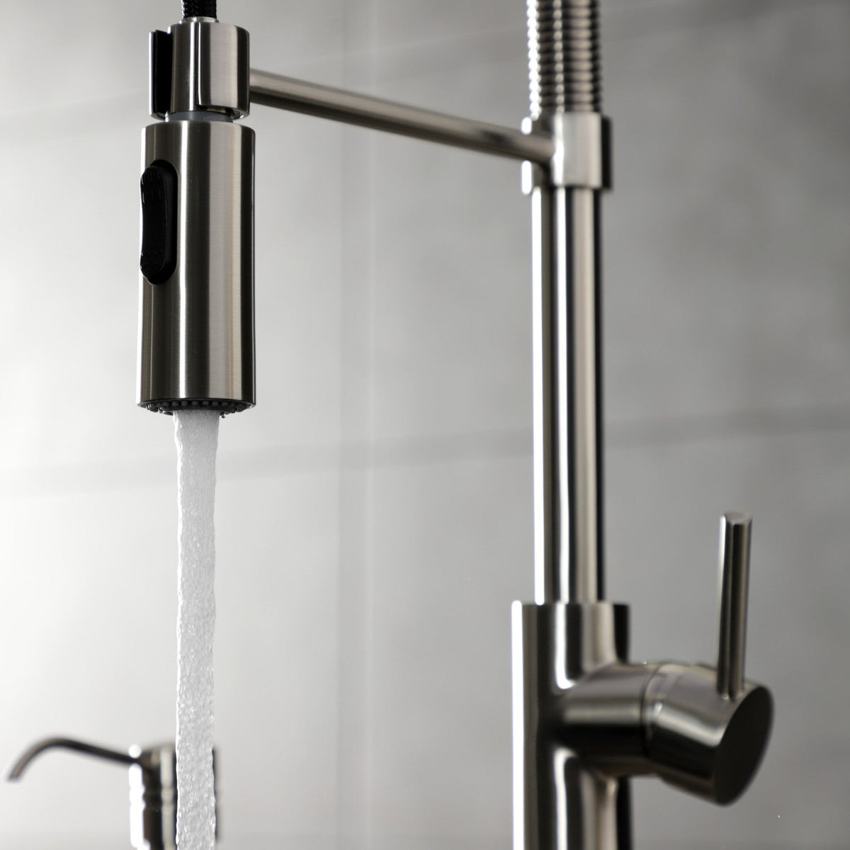 Gourmetier Concord Single-Handle Deck-Mount Pre-Rinse Kitchen Faucet in Brushed Nickel