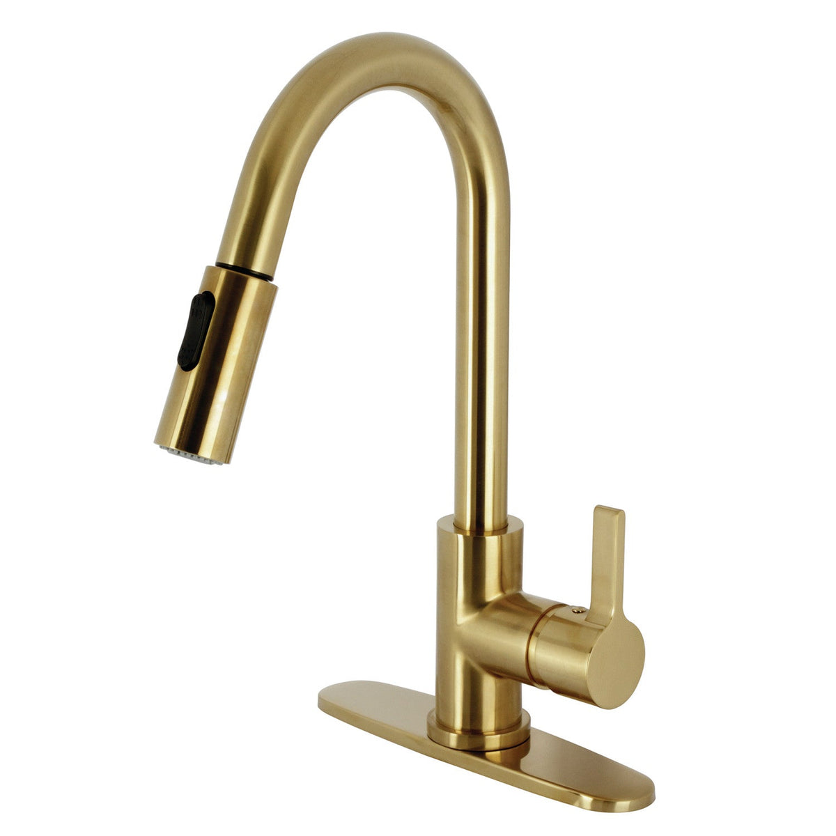 Gourmetier Continental Single-Handle Pull-Down Kitchen Faucet in Brushed Brass