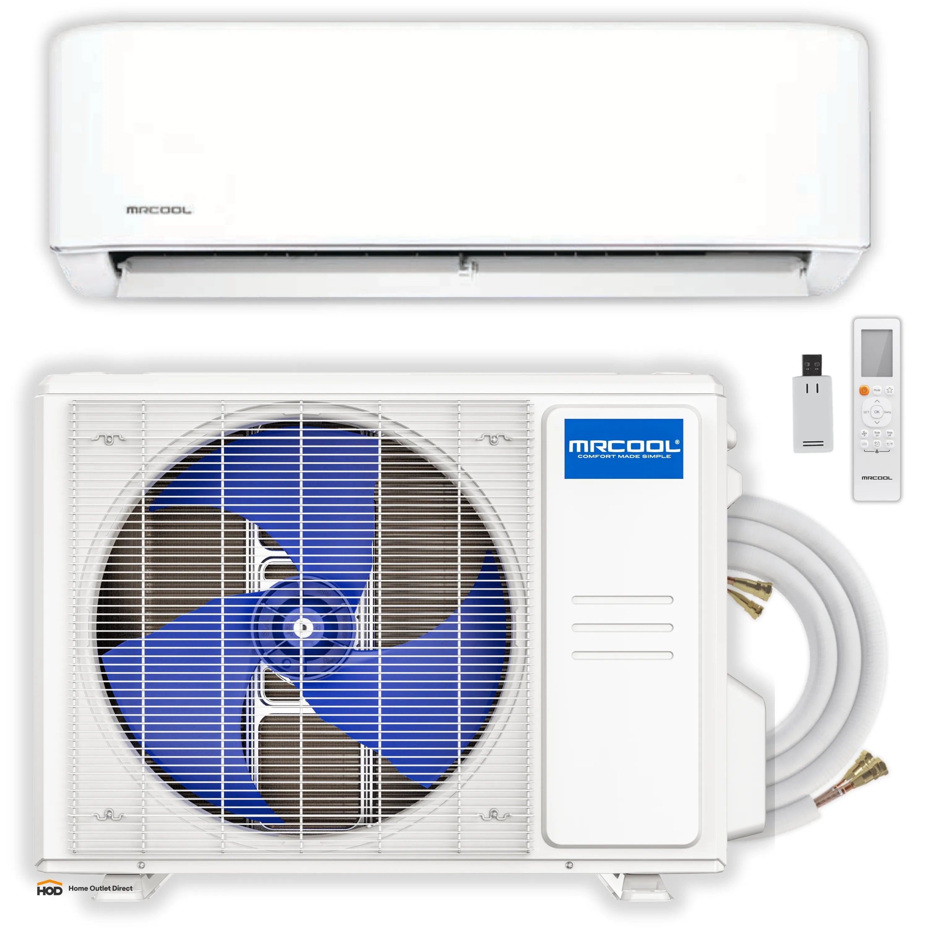 Mini split complete system bundle with indoor and outdoor units and line set