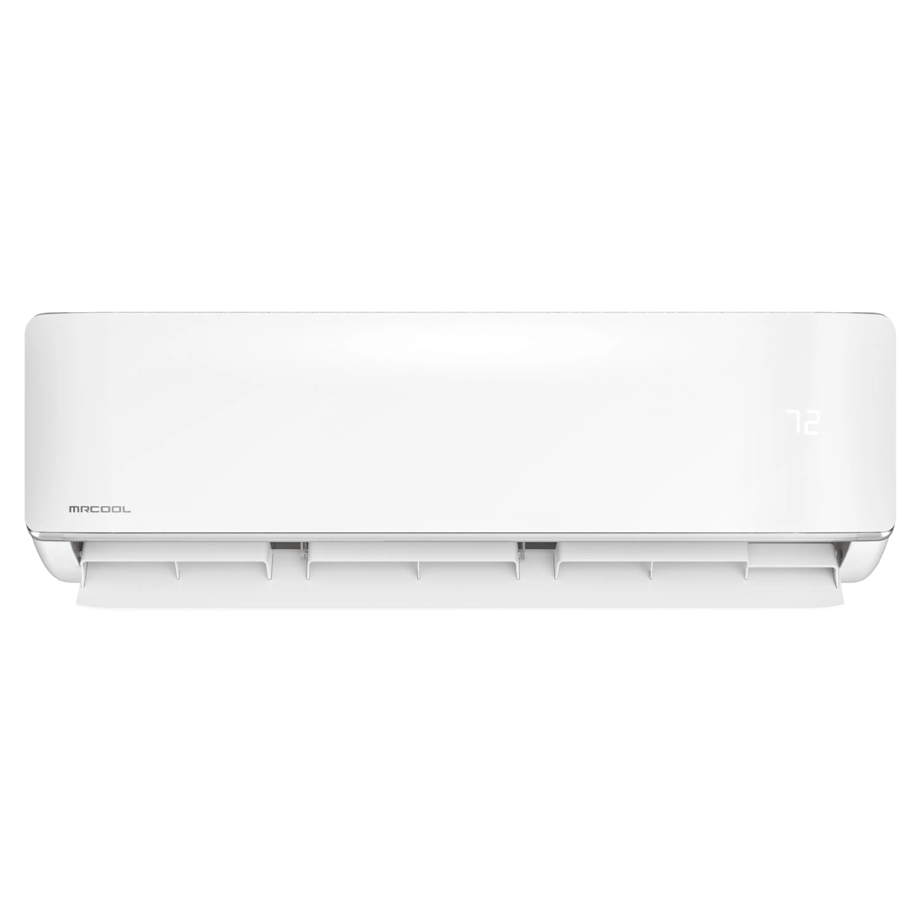 MRCOOL wall-mounted mini split indoor unit, white, front air vents and display