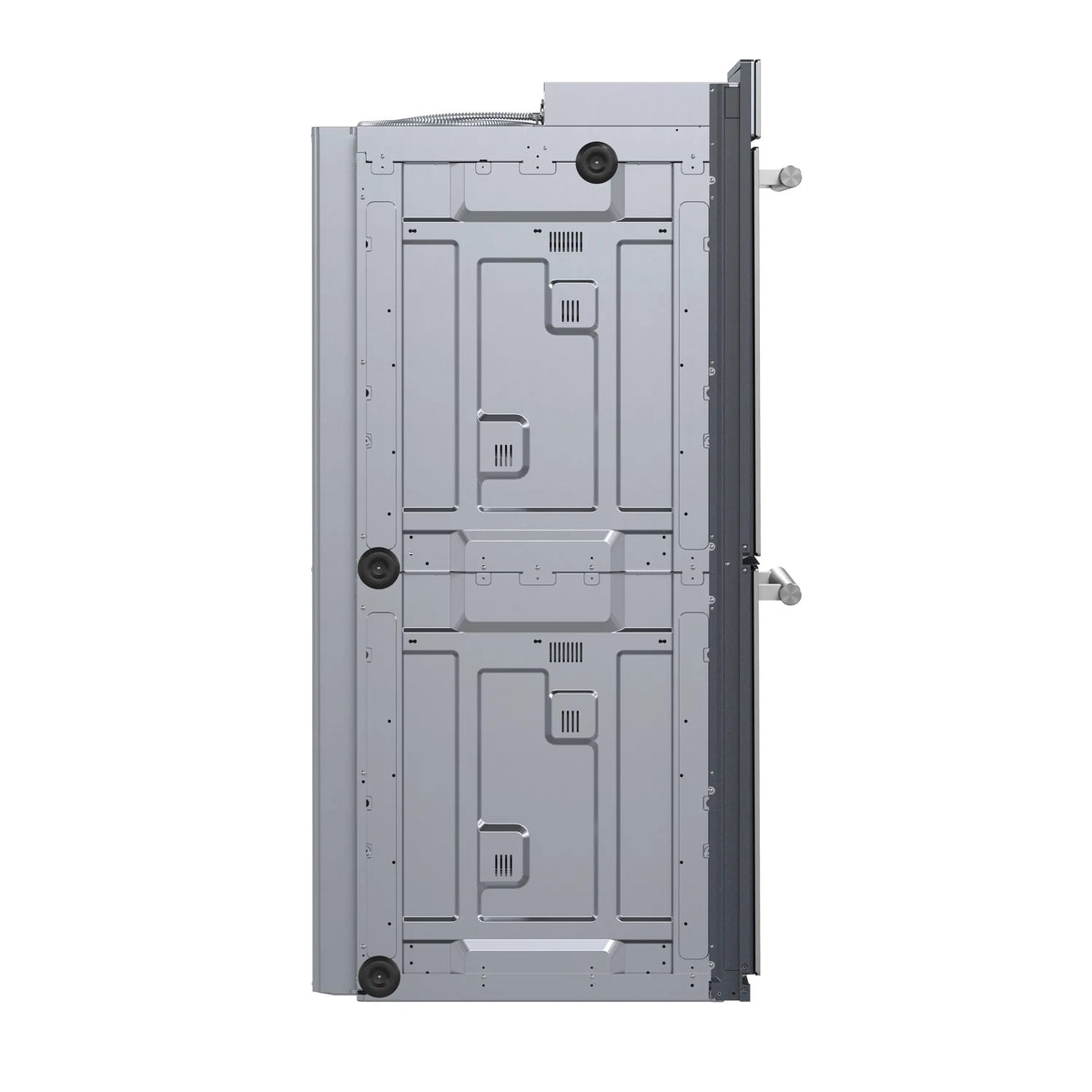 Double wall oven rear access panel with vents and mounting hardware