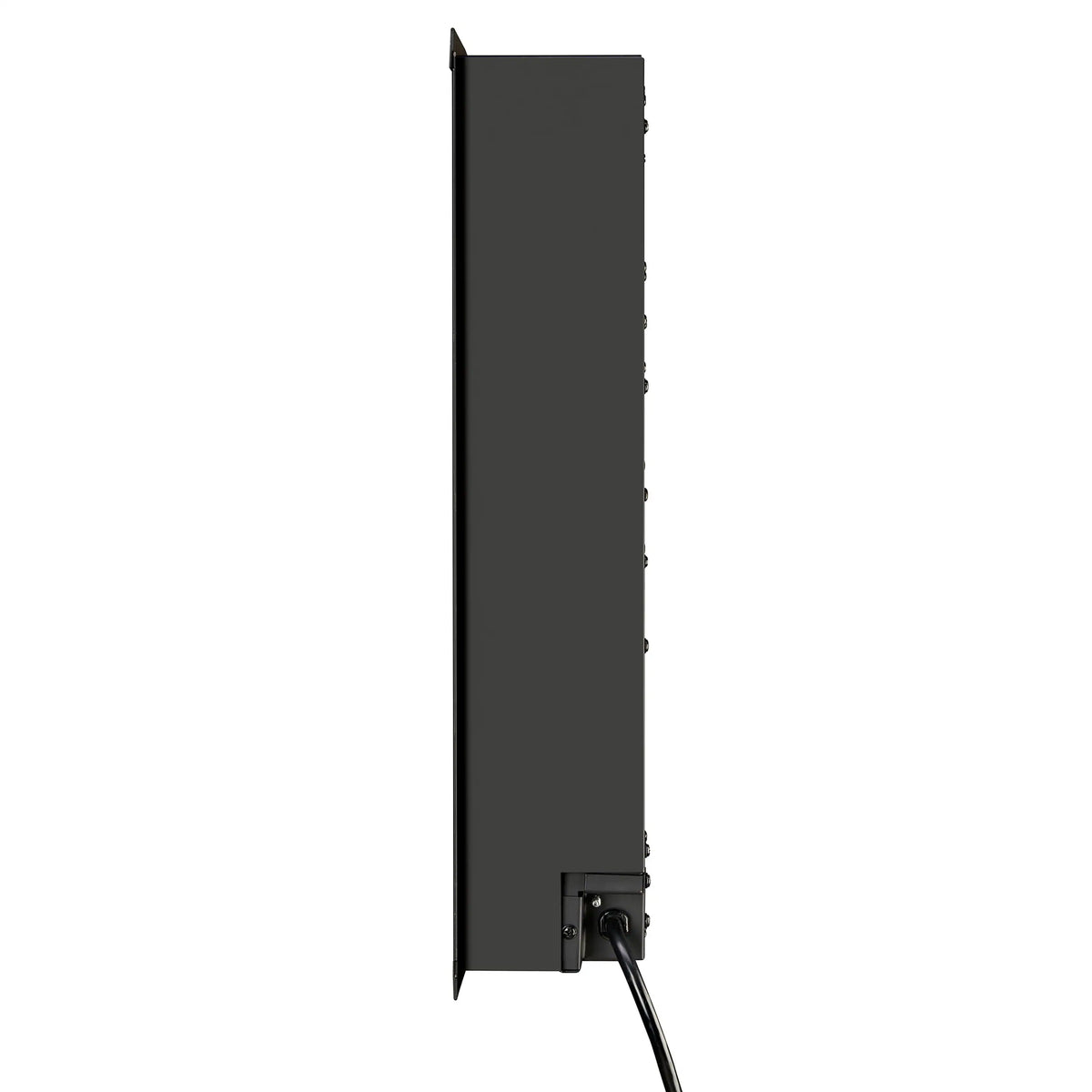 Side mounting cover panel with bracket hardware for built-in linear electric fireplace