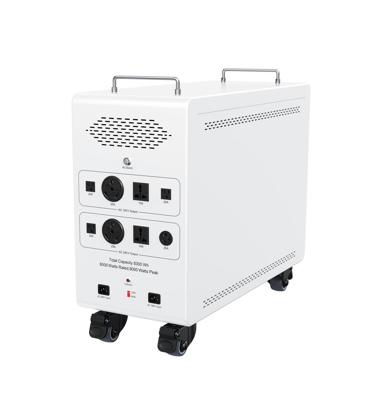 Dory Power Sentry PRO Max Portable Solar Generator, 8300Wh LiFePO4 Battery, 120V/240V 6000W AC Output