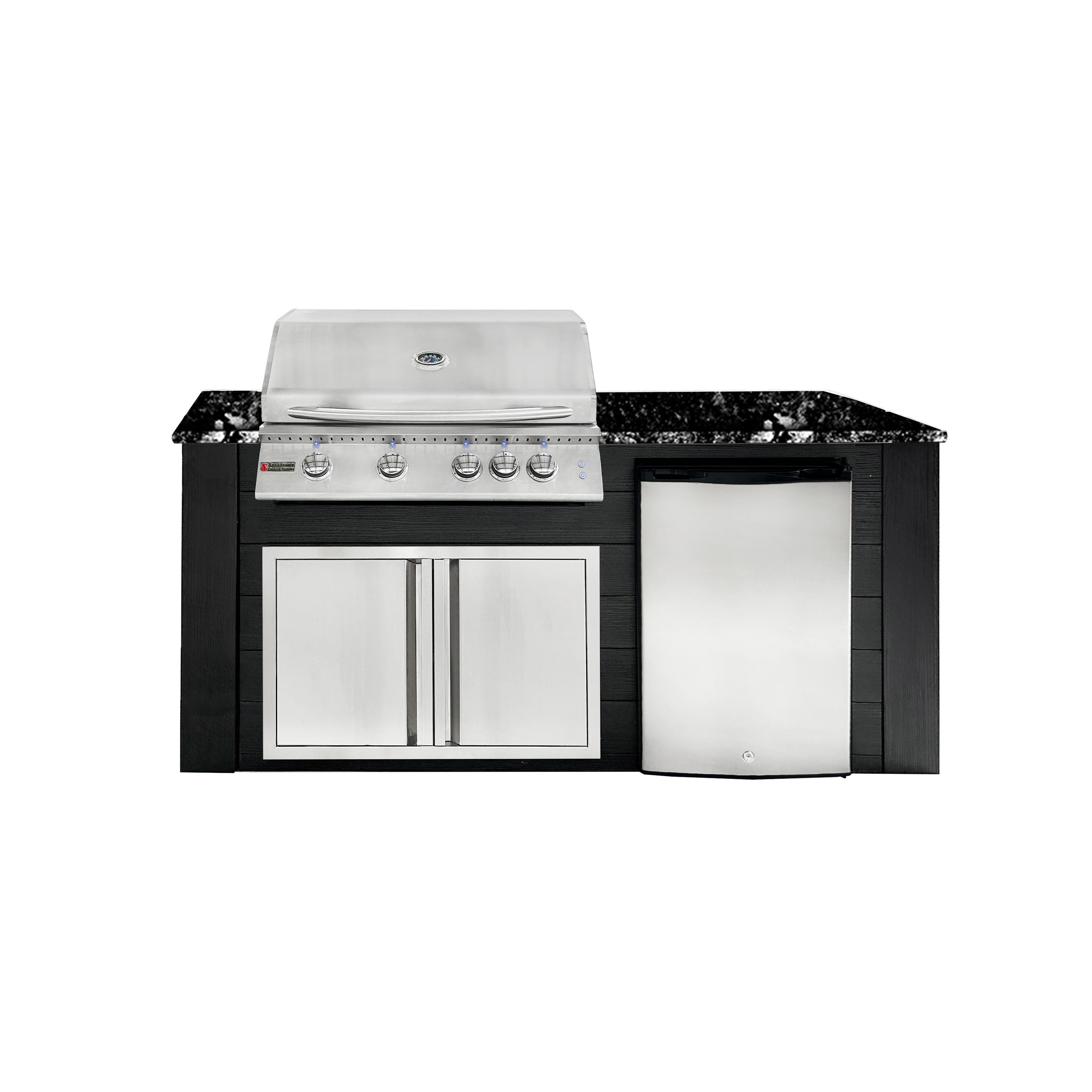 6ft black/black, with lights, double door