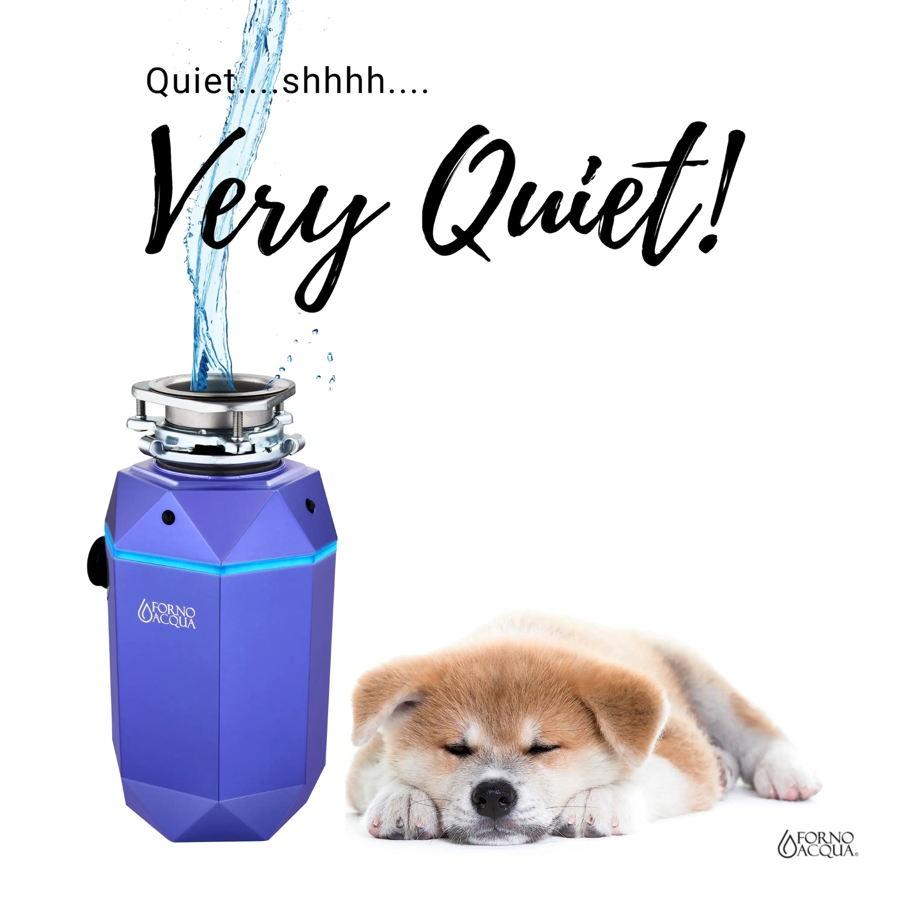 Amethyst garbage disposal unit with stainless steel grinding chamber cover