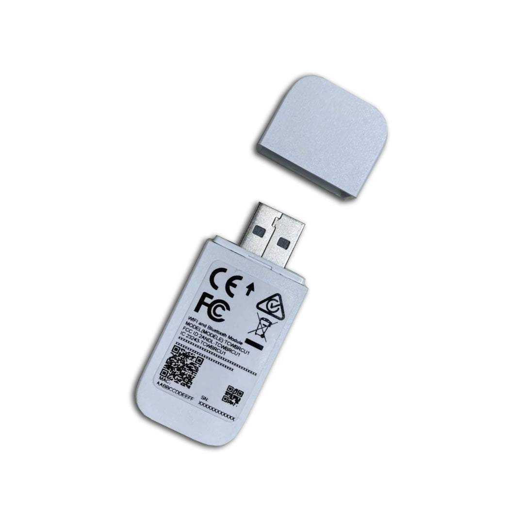 USB Wi-Fi adapter module with small gray power electronics board