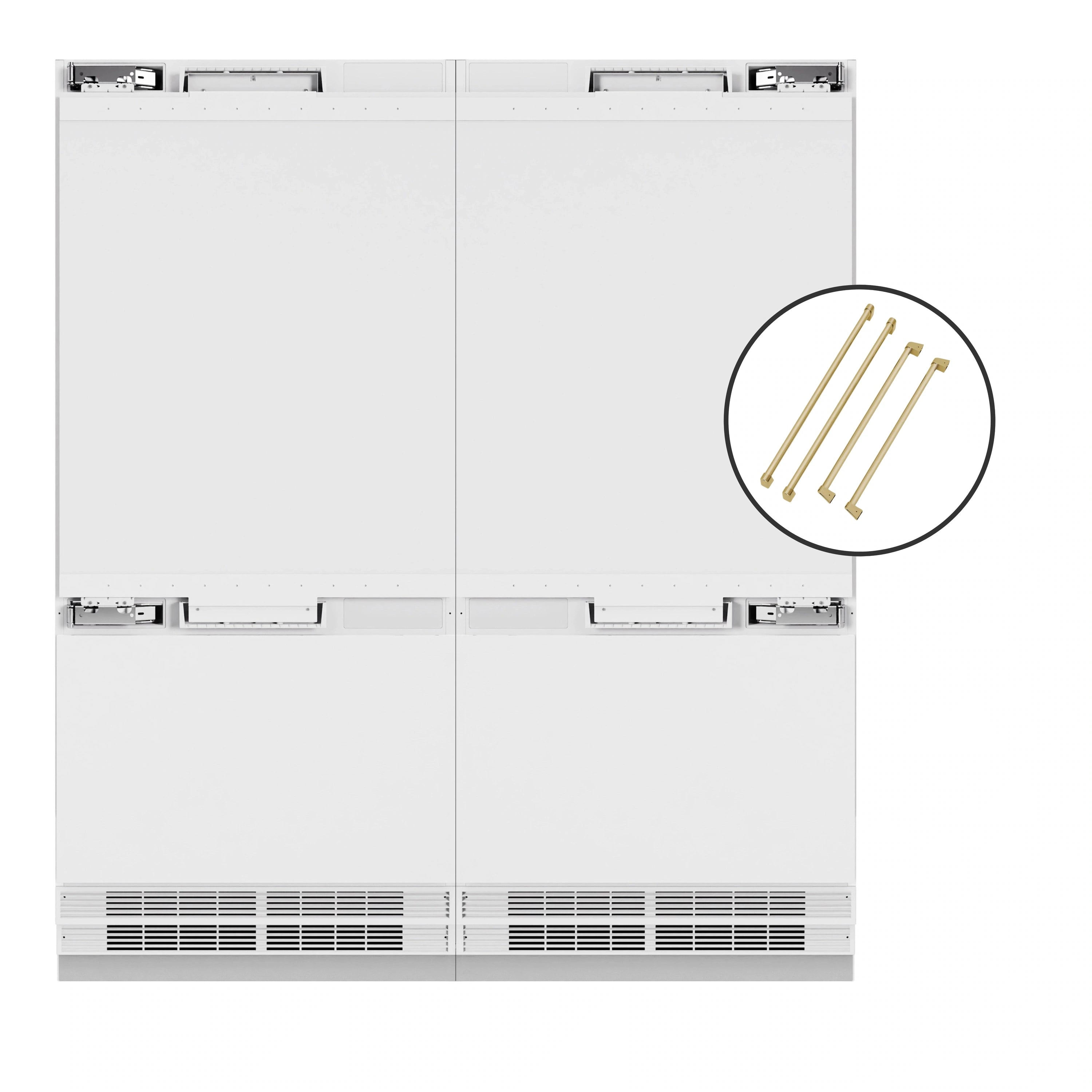 Built-in French-door refrigerator with bottom freezer and vented grille