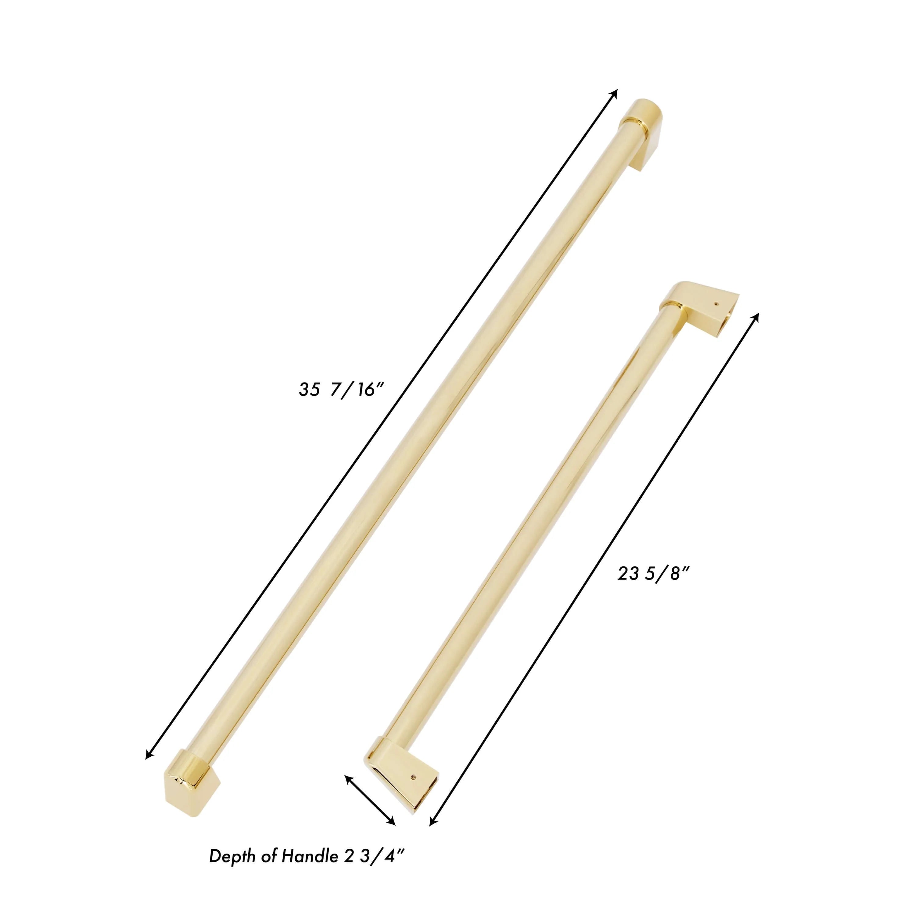 Champagne bronze refrigerator handle, 35 7/16 in length, 2 3/4 in depth