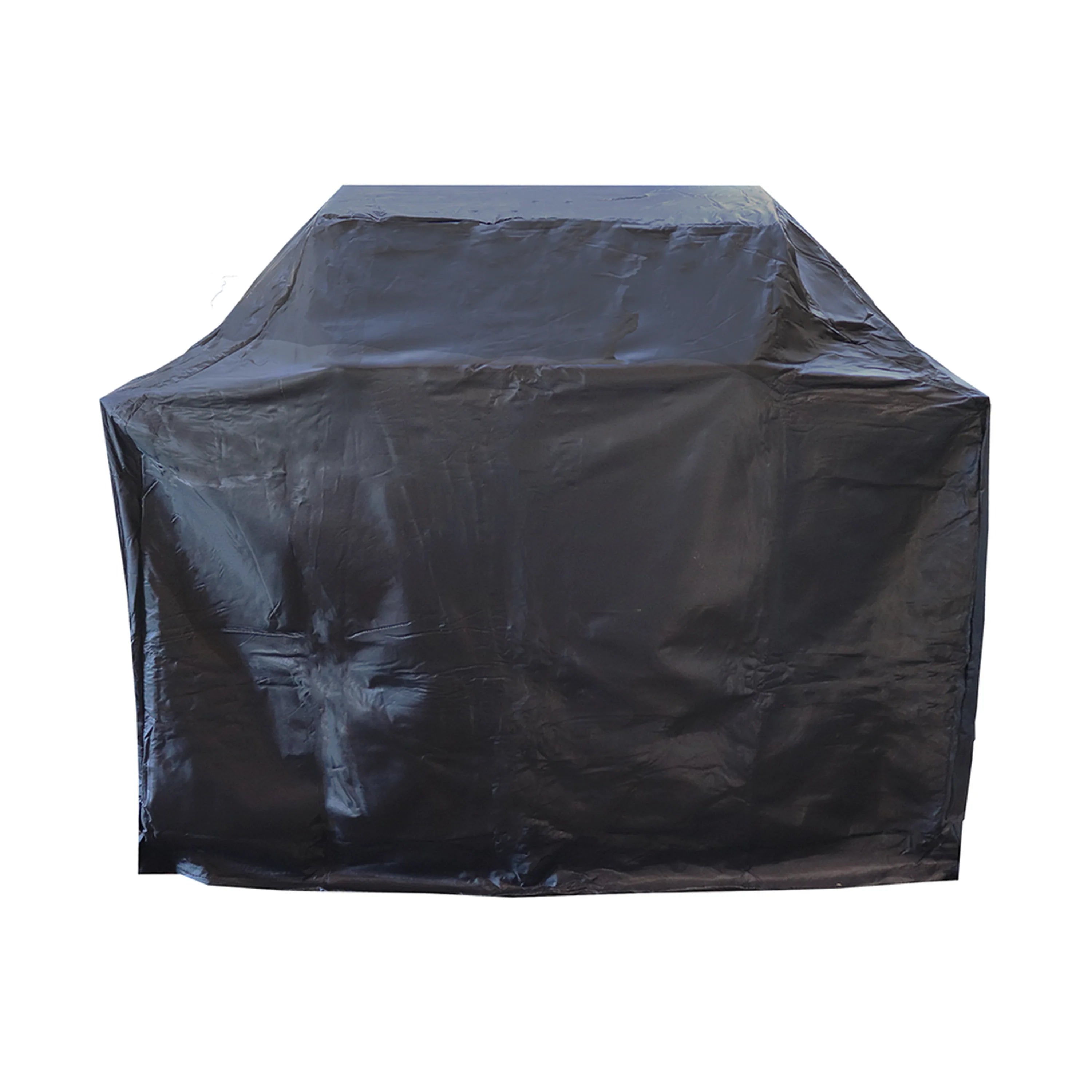 Dark vinyl cart cover with snug fitted shape and smooth wrap finish