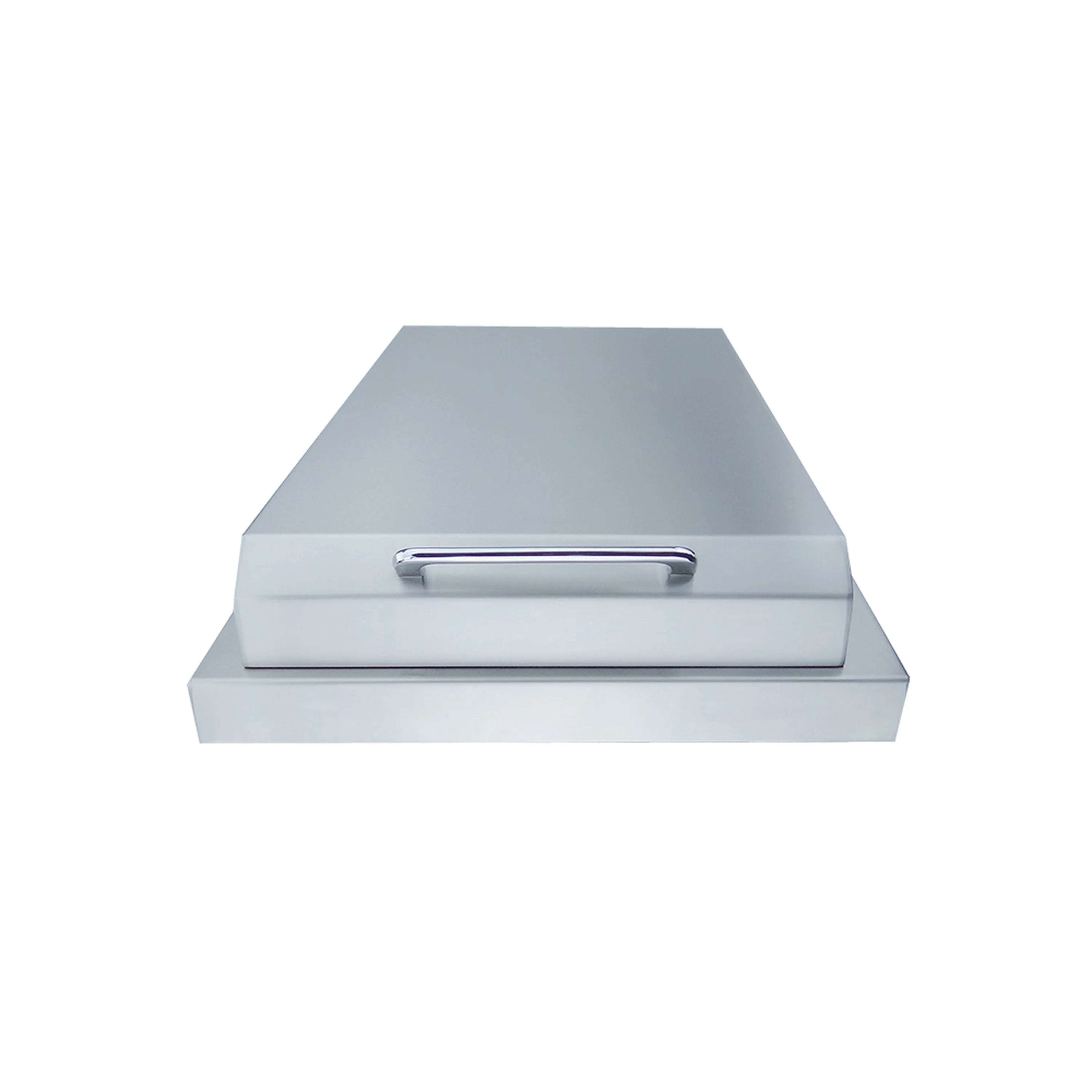 Stainless steel drop-in single gas side burner with flat lid and handle