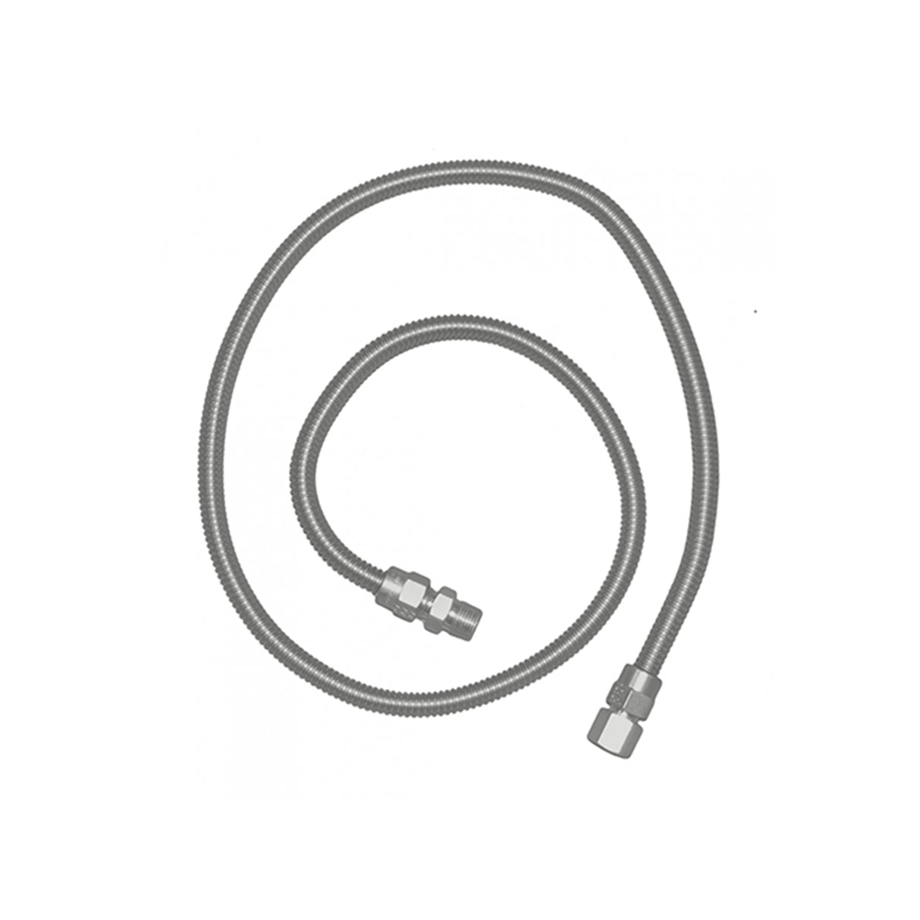 Stainless steel flexible hose with flare nuts, 36 in, 1/2 in male and female ends