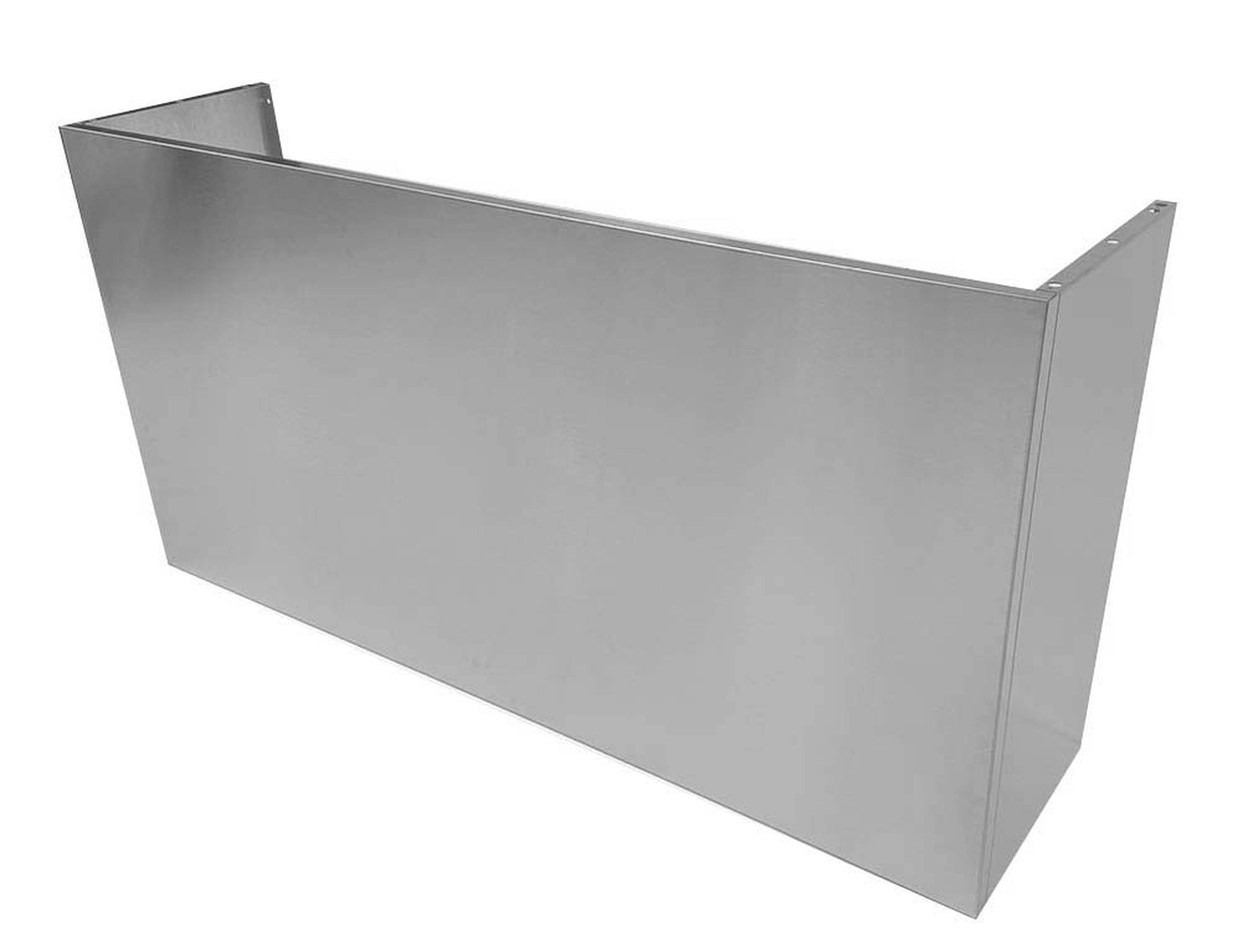 Stainless steel 24-inch duct cover with vertical side seam, brushed finish