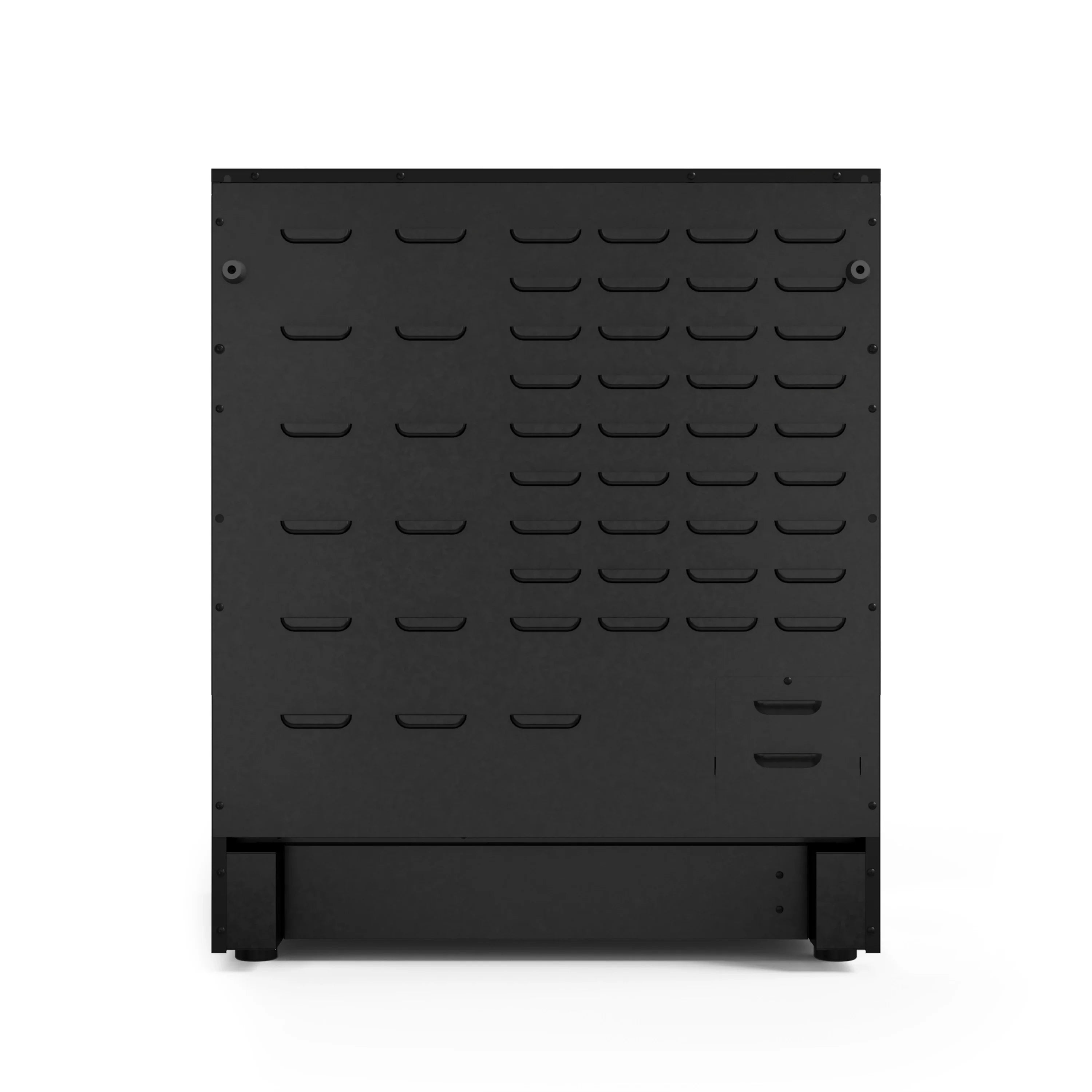 Black electric range cooktop with touch-style control panel