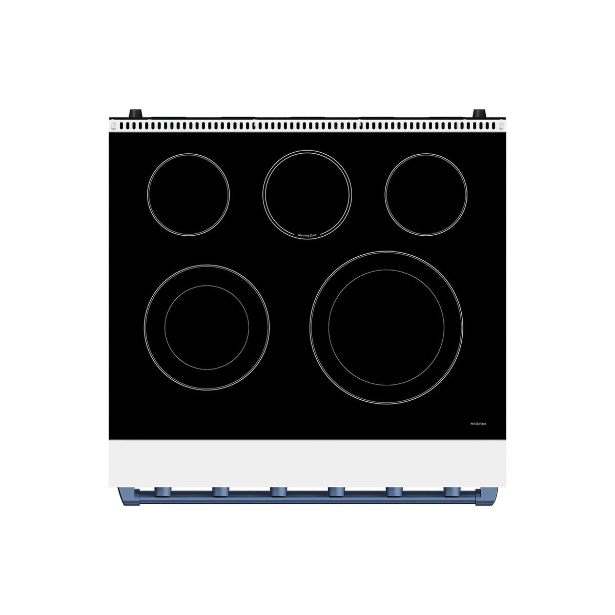 Gordon Ramsay by Thor Kitchen 30-Inch Professional Electric Range with Precision Knob Control in White with Blue Trim (RSE30PW-BLU)