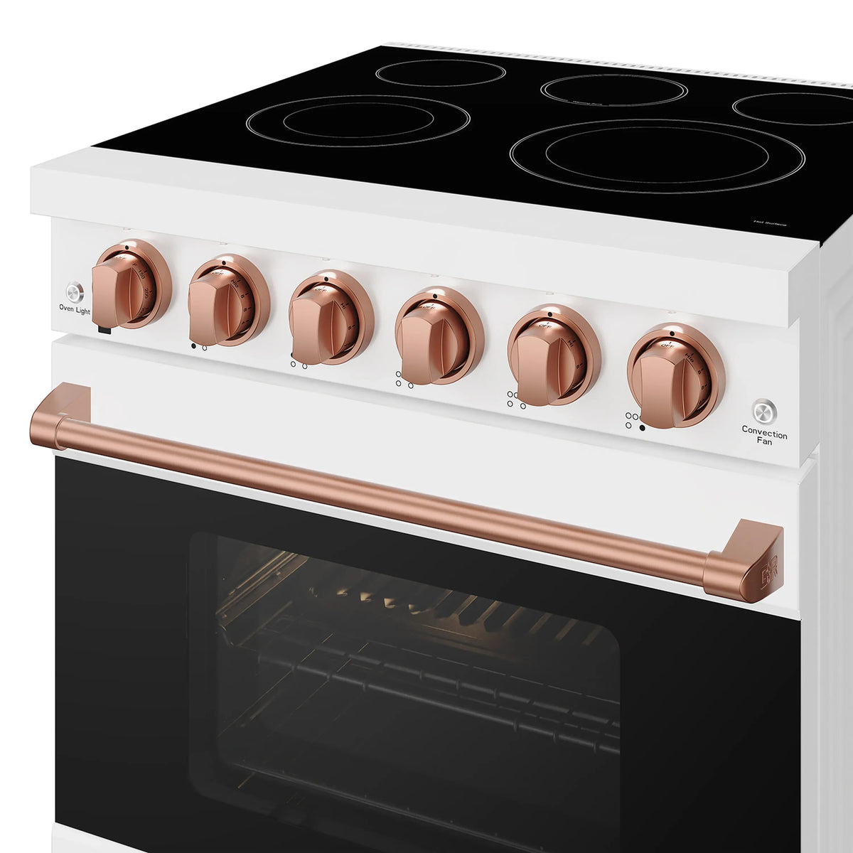 Gordon Ramsay by Thor Kitchen 30-Inch Professional Electric Range with Precision Knob Control in White with Rose Gold Trim (RSE30PW-RSG)