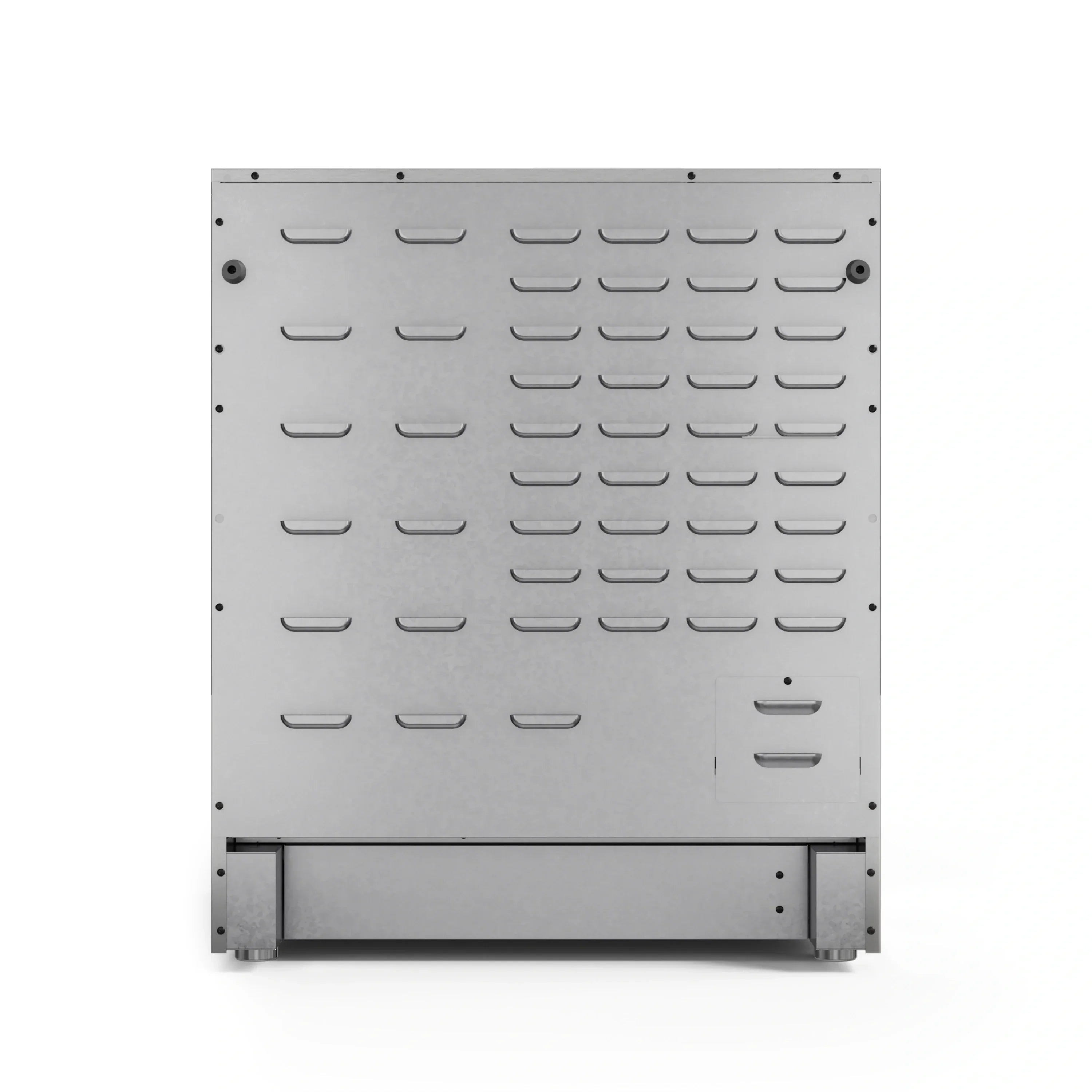 Stainless slotted grill tray insert with rows of vents