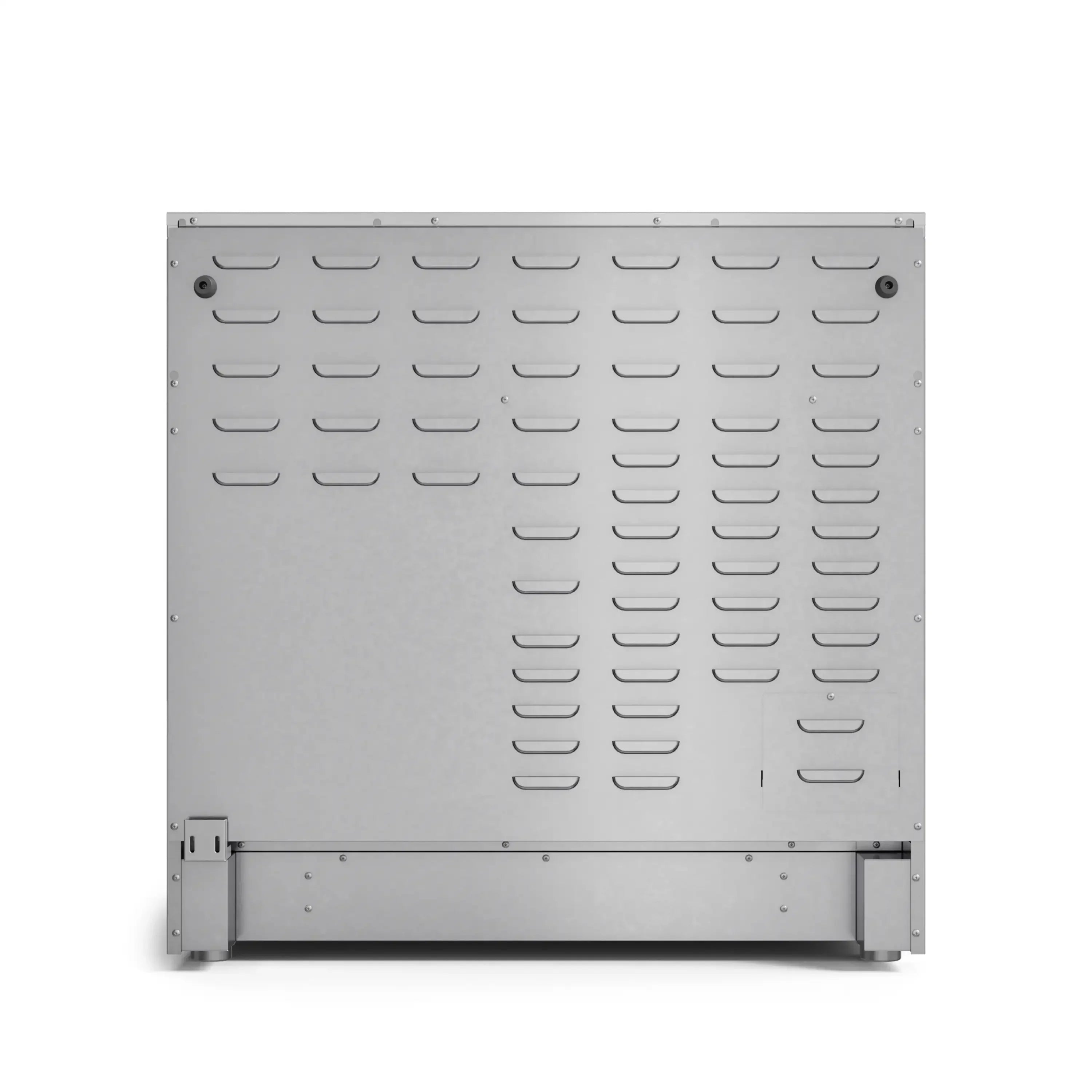 Metal hood filter panel with vented slot pattern and mounting brackets