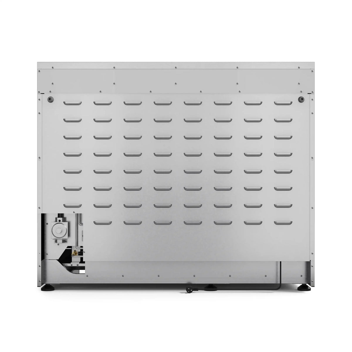 Dishwasher back panel with spray jets and multiple vented sections