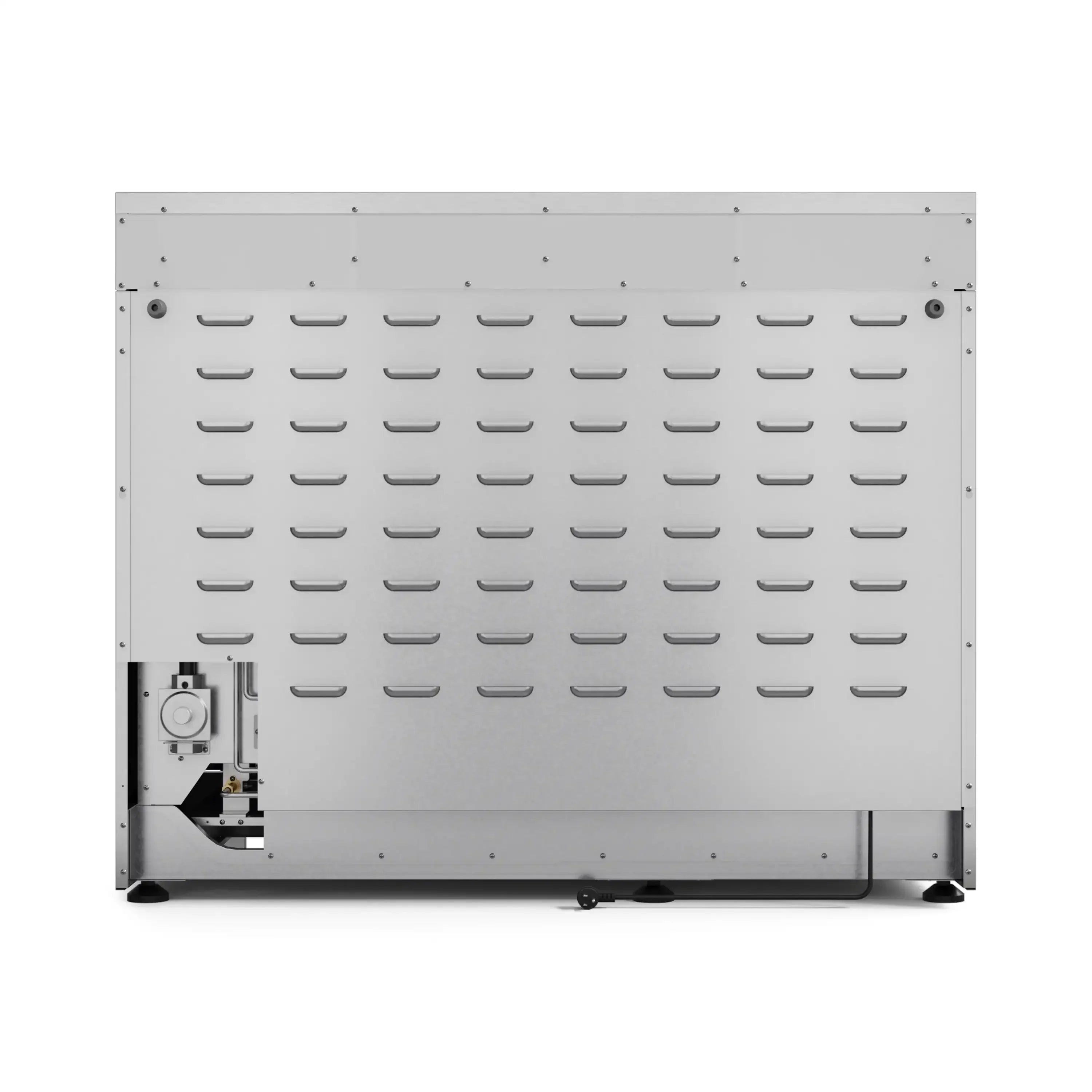 Built-in oven rear panel with vented grid and mounting hardware