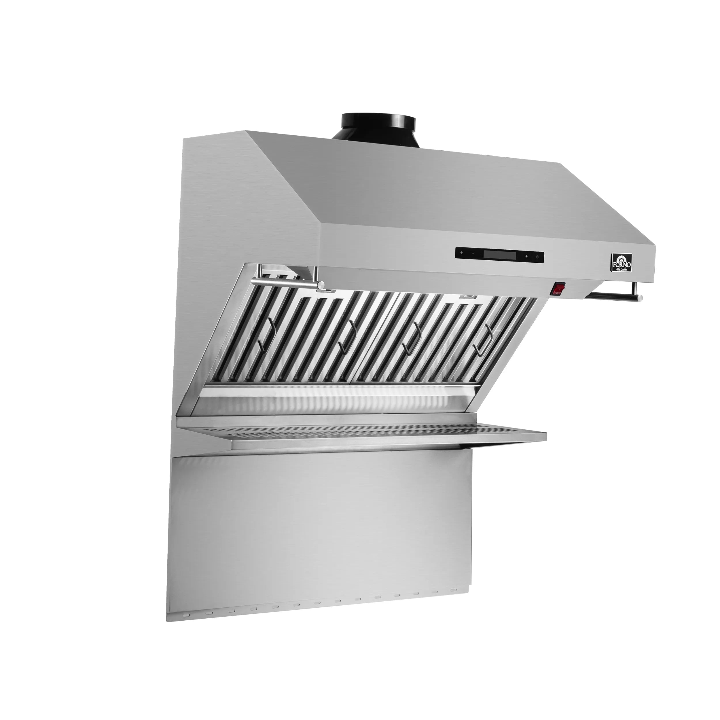 Forno 3-Piece Appliance Package - 30-Inch Gas Range with Air Fryer, Refrigerator, & Wall Mount Hood with Backsplash in Stainless Steel
