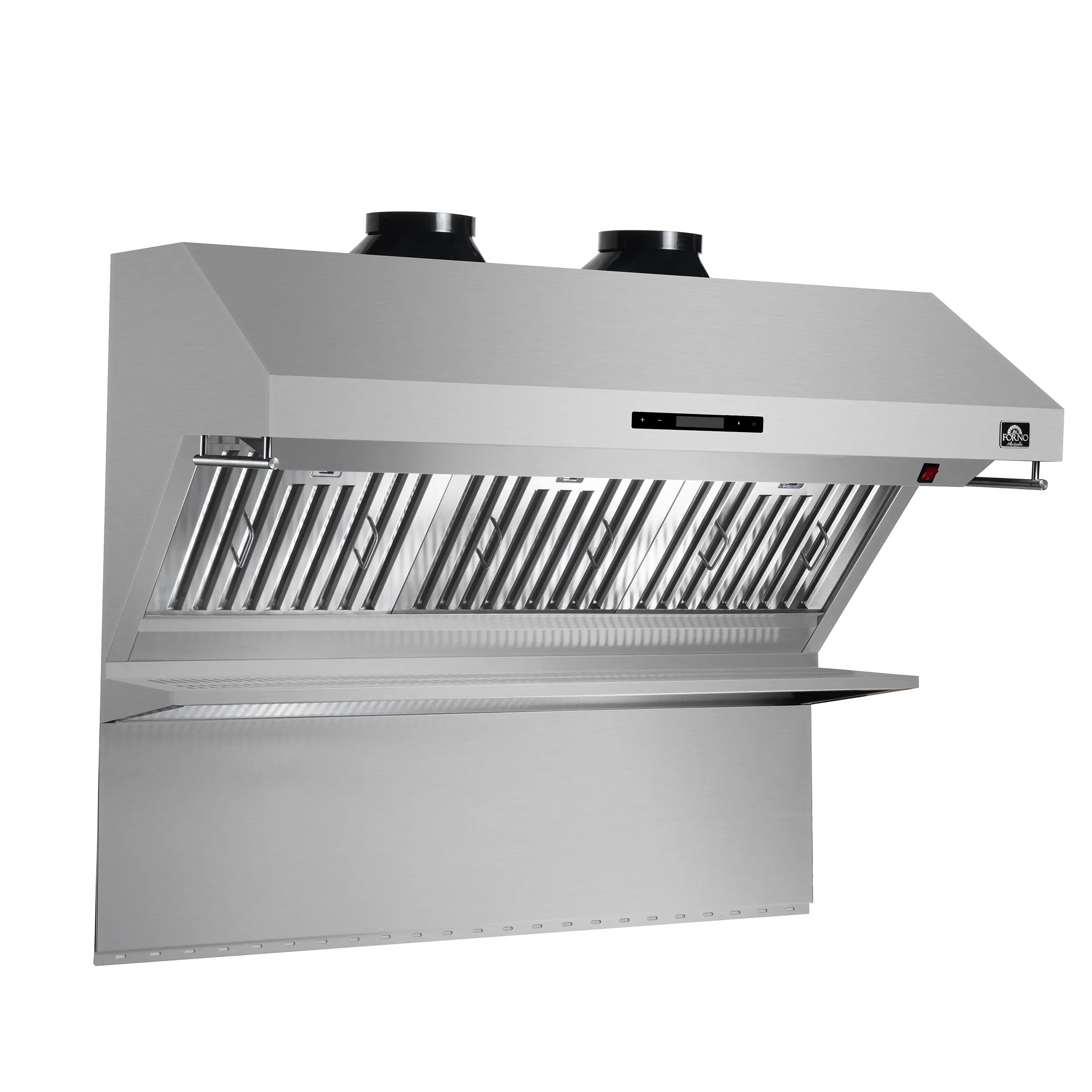 Forno 3-Piece Pro Appliance Package - 48-Inch Dual Fuel Range, Refrigerator with Water Dispenser,& Wall Mount Hood with Backsplash in Stainless Steel