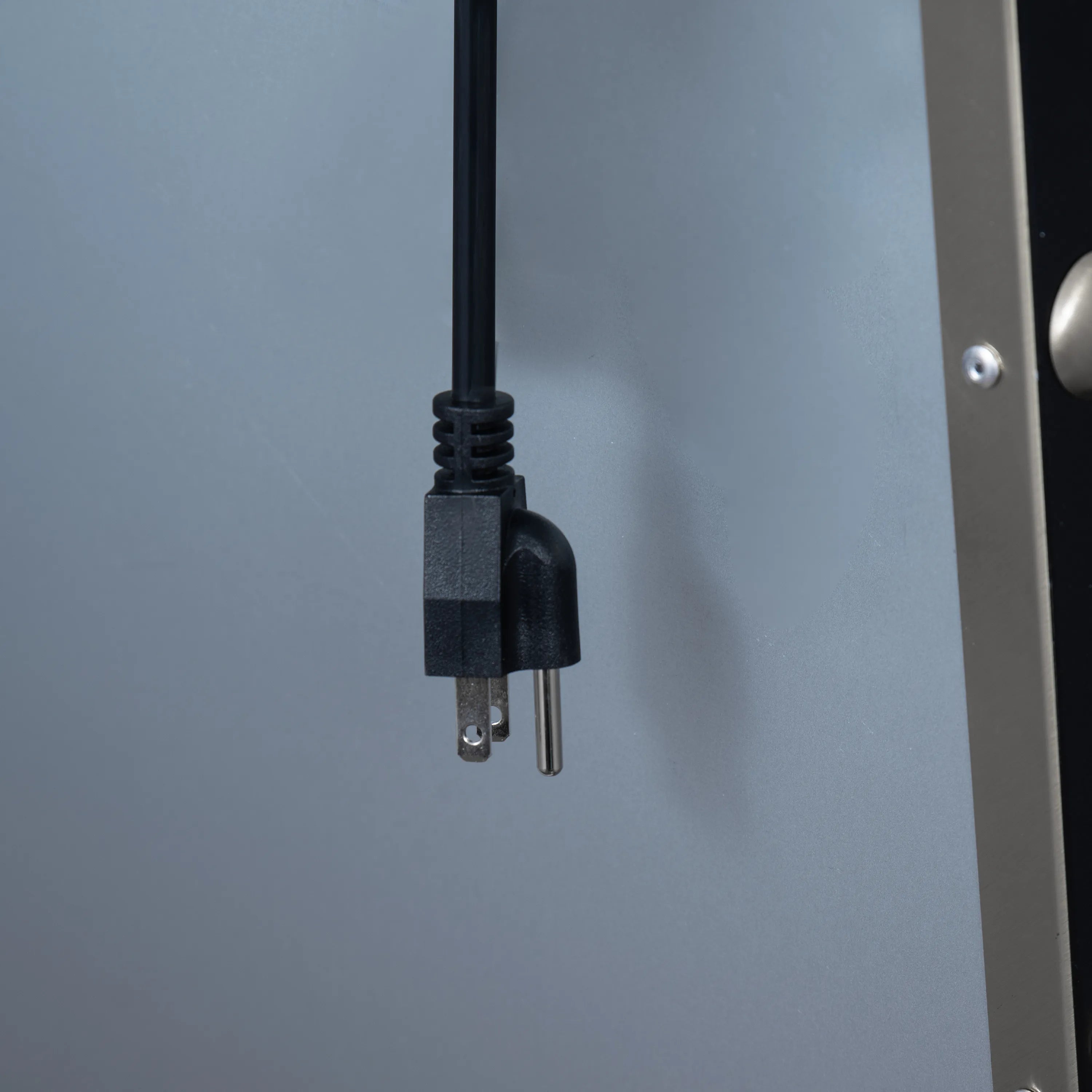 Black range hood power cord with two-prong plug