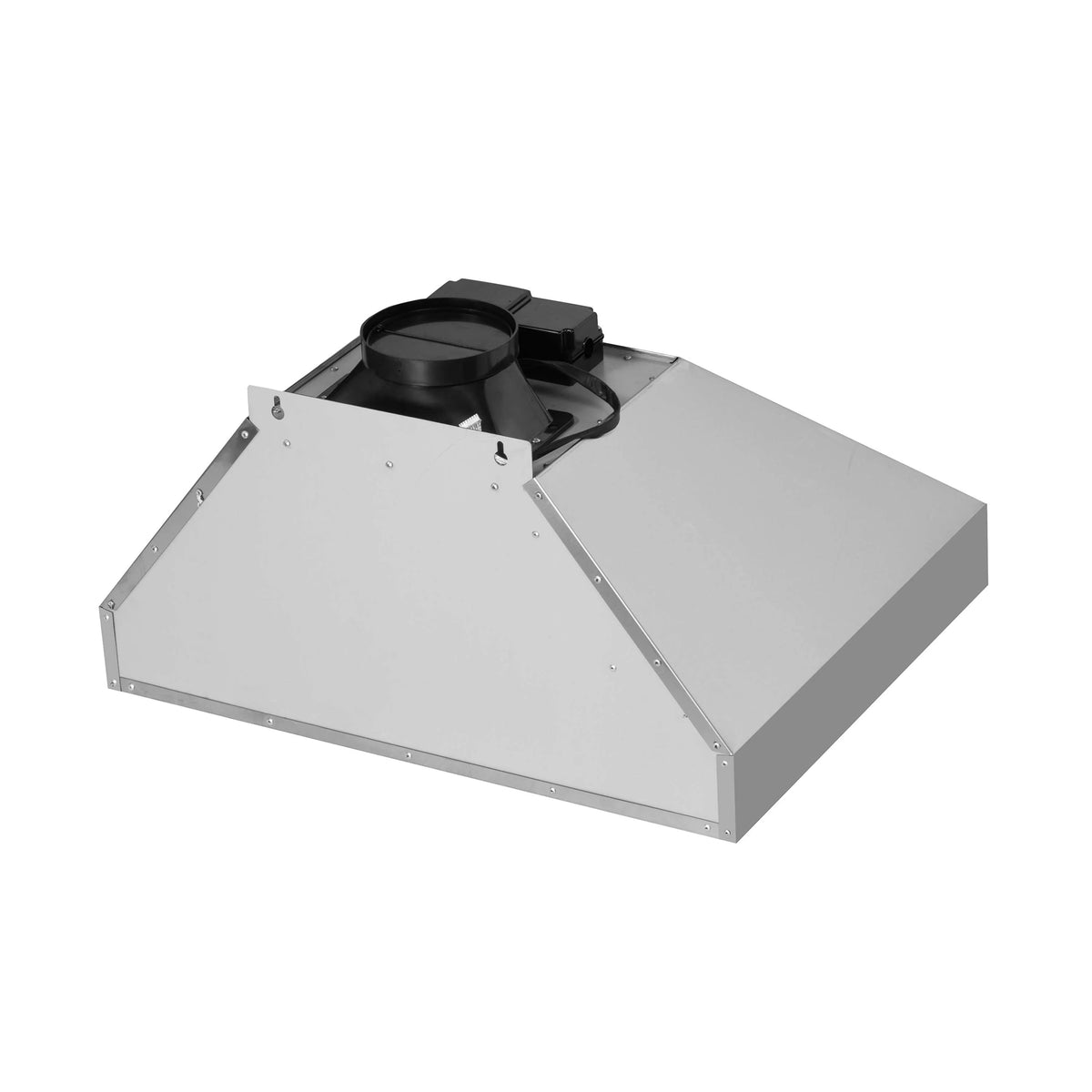 Microwave drawer with stainless steel base and black cooktop-style covers