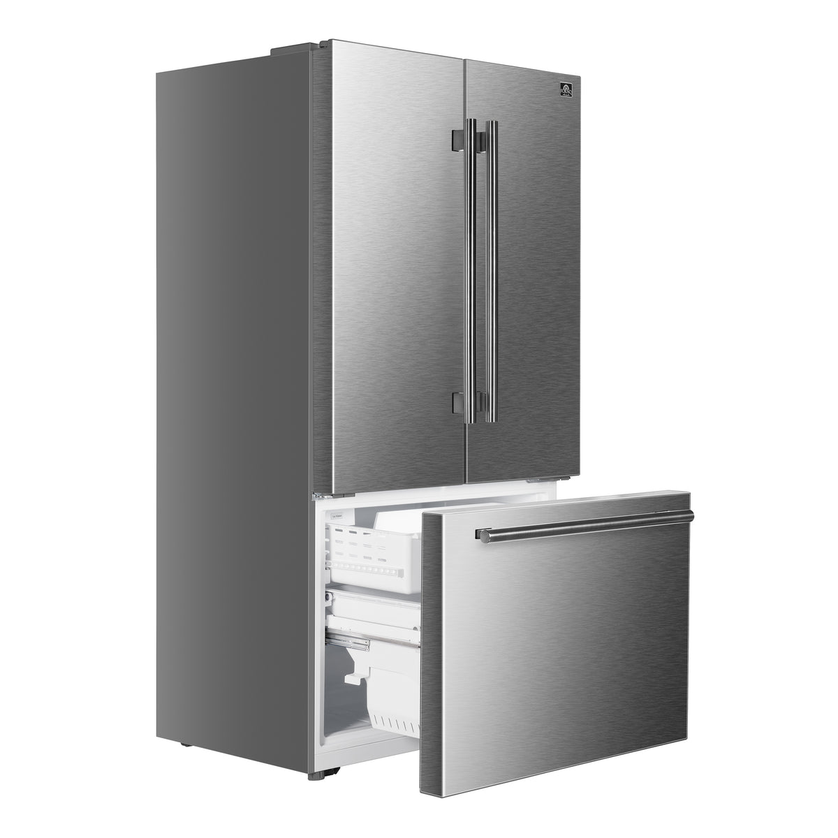 Forno Fiorano 36-Inch French Door Refrigerator with 20.2 Cu. Ft. Internal Water Dispenser & Automatic Ice Maker in Stainless Steel