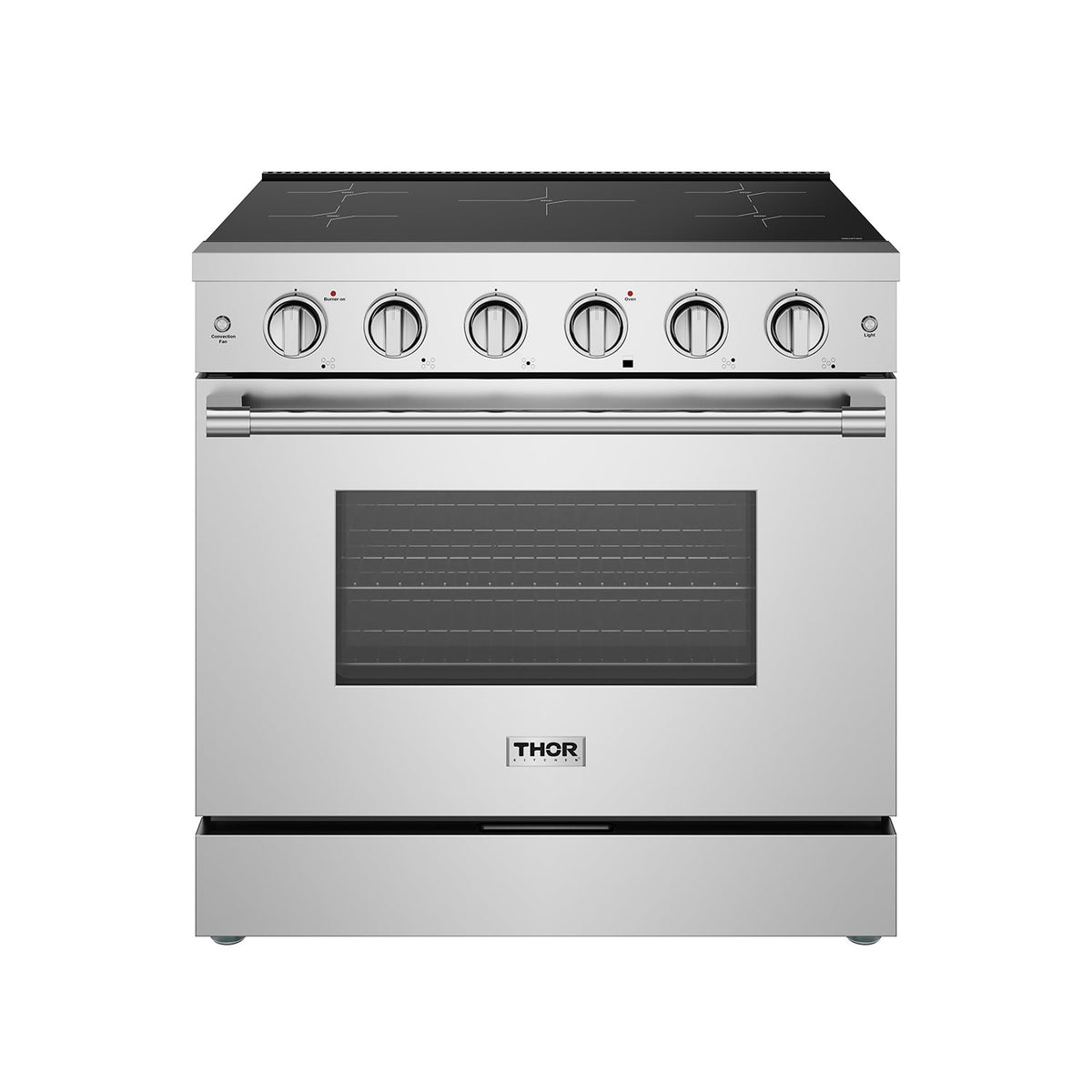36-inch stainless steel induction range front view