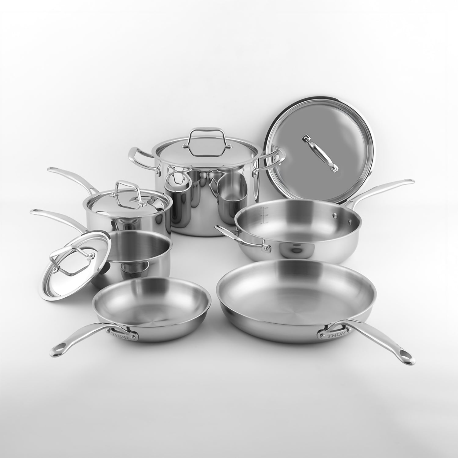 Thor Kitchen 10-Piece Tri-Ply Stainless Steel Cookware Set (SSC10P)