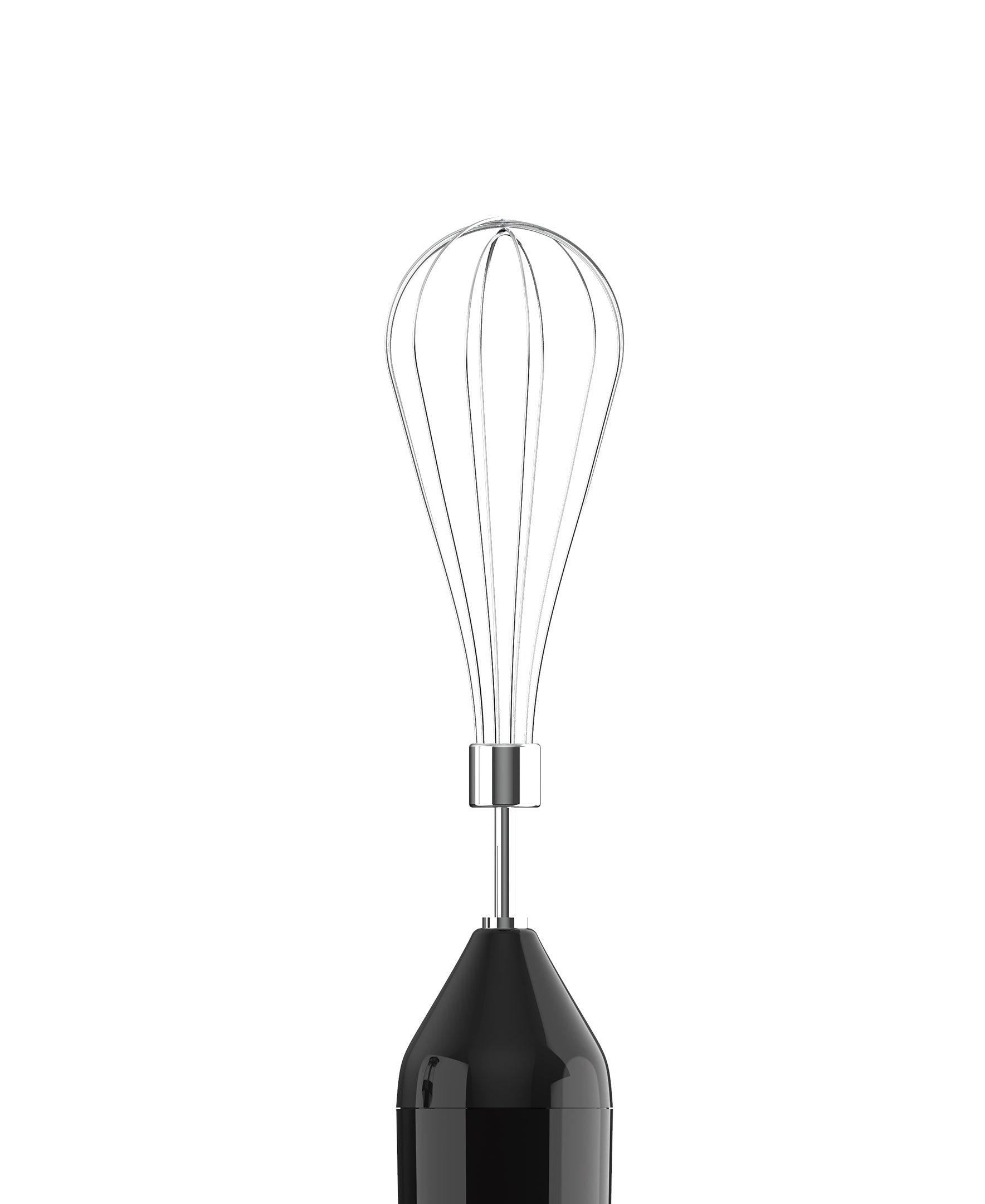 Wire whisk attachment with black handle for hand blender
