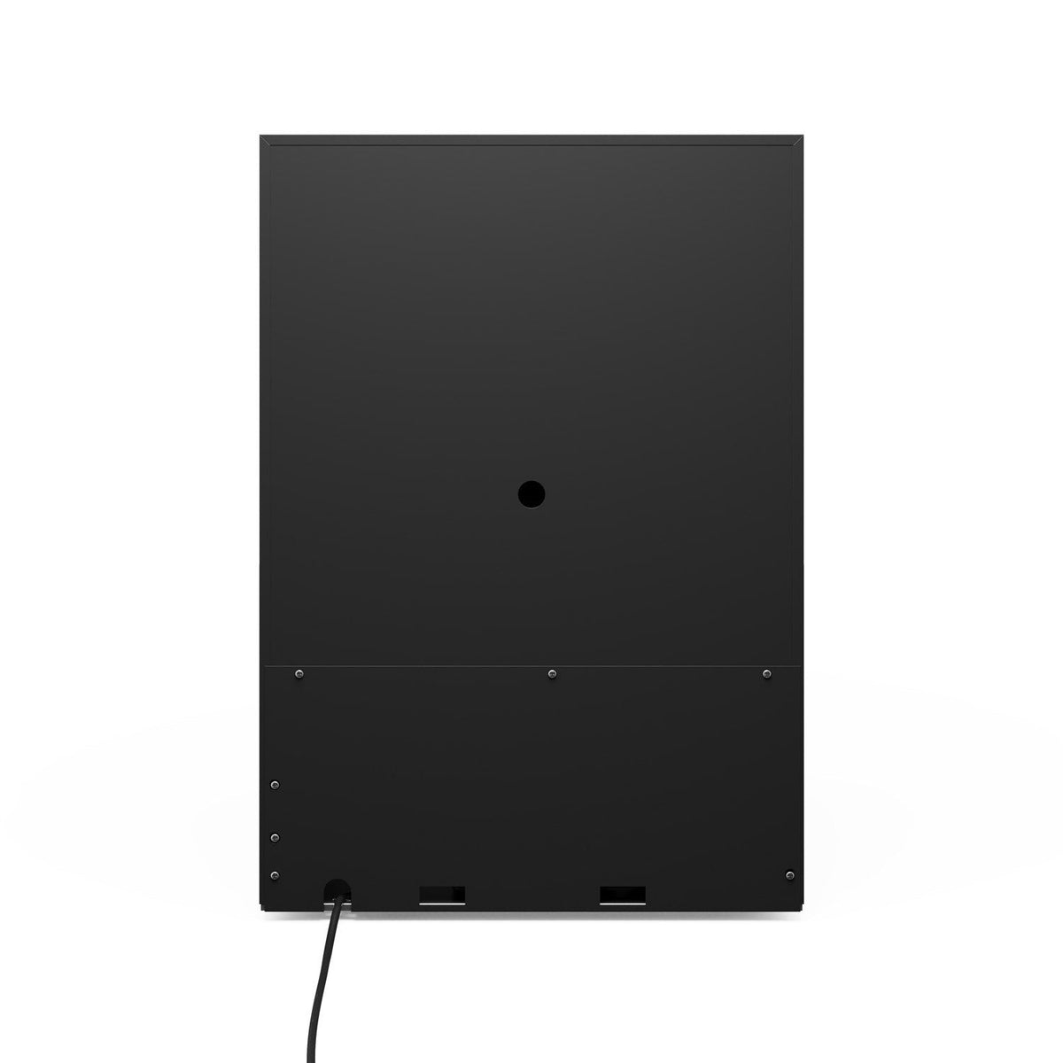 Bottom of beverage cooler with mount points and power cord connection