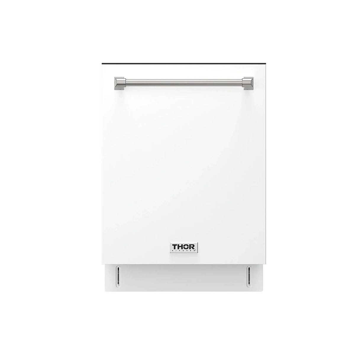 White THOR dishwasher with front handle and control badge