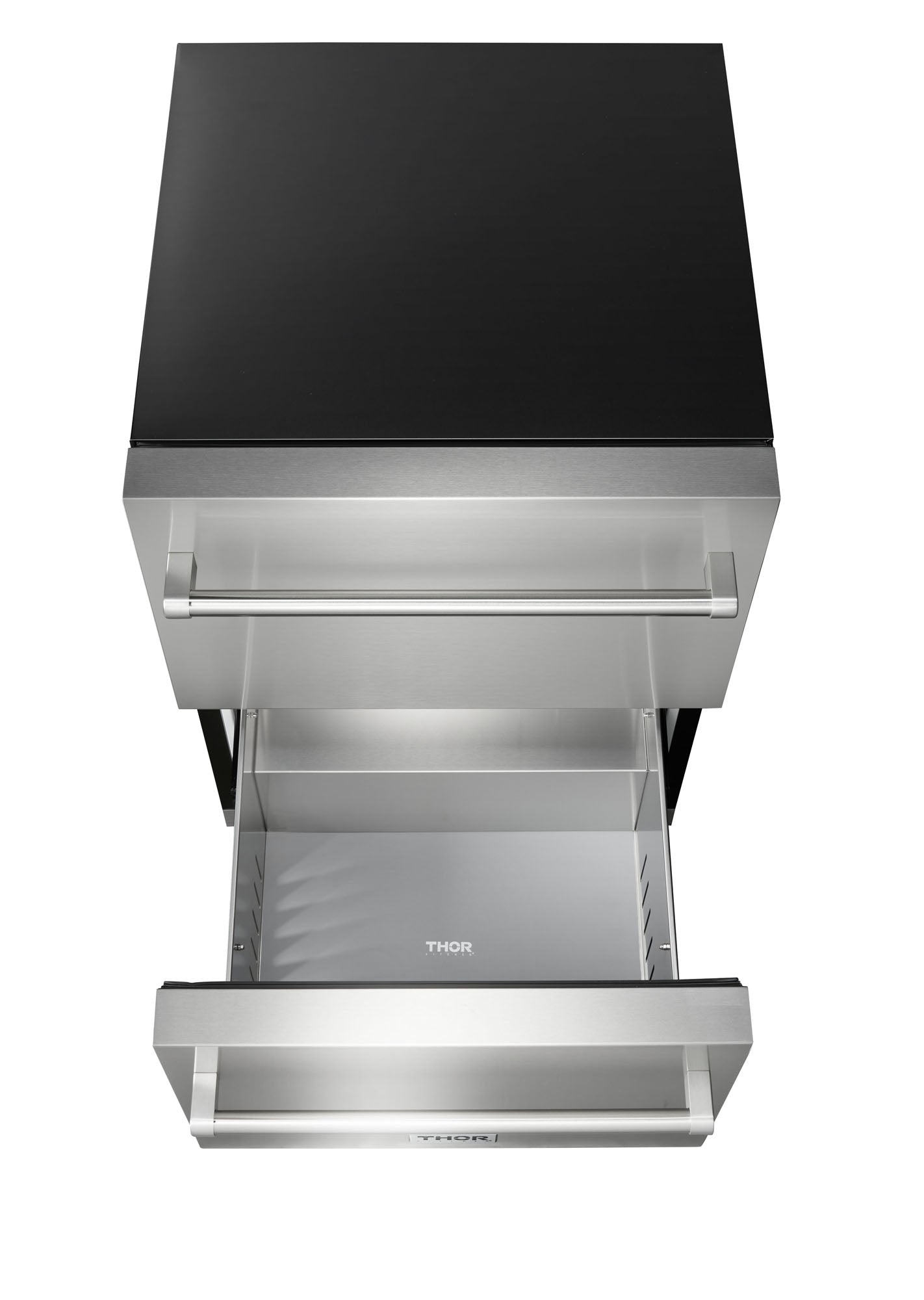 Outdoor natural gas grill with lid open-front storage drawer, stainless steel