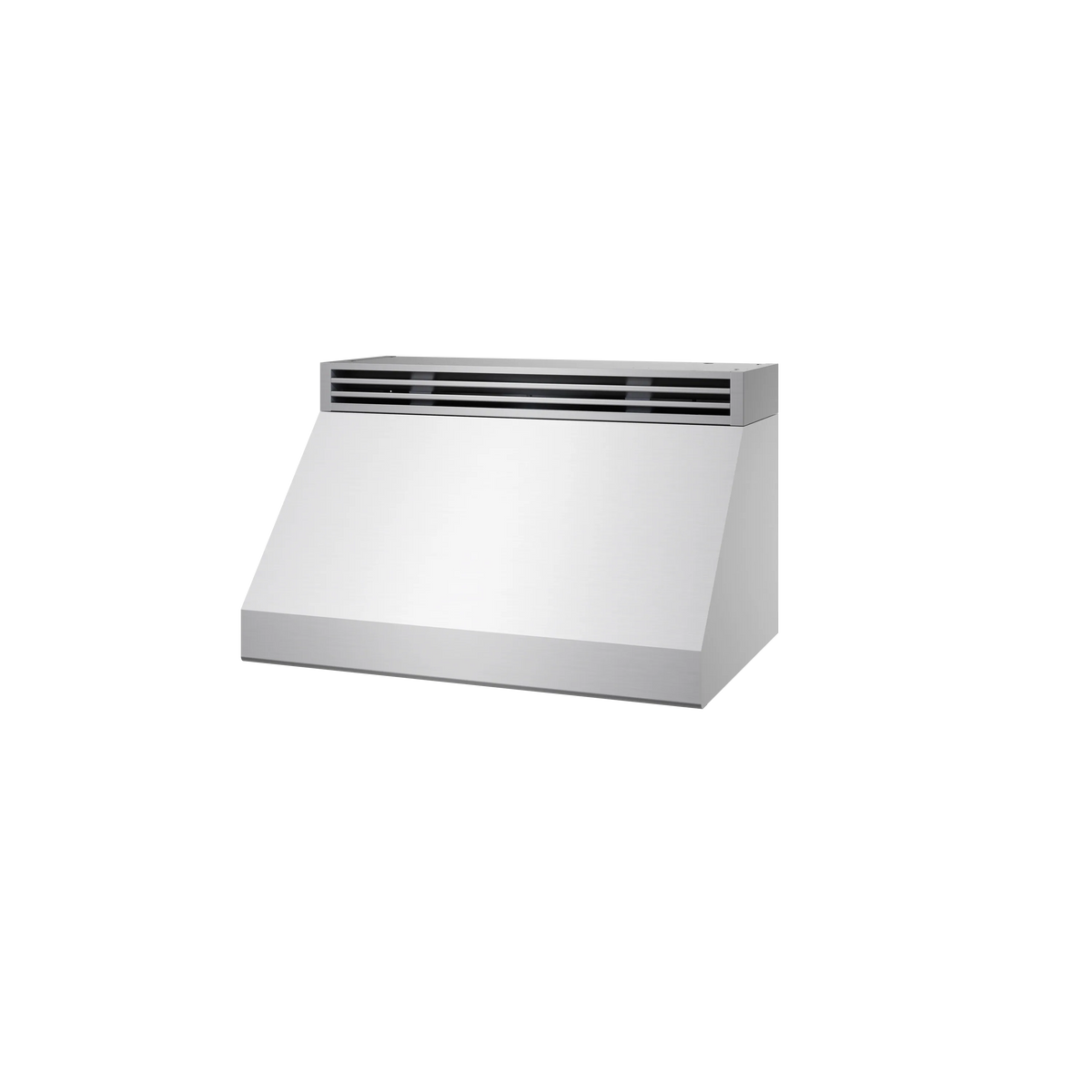 Recirculating range hood kit angled stainless baffle with vented grille