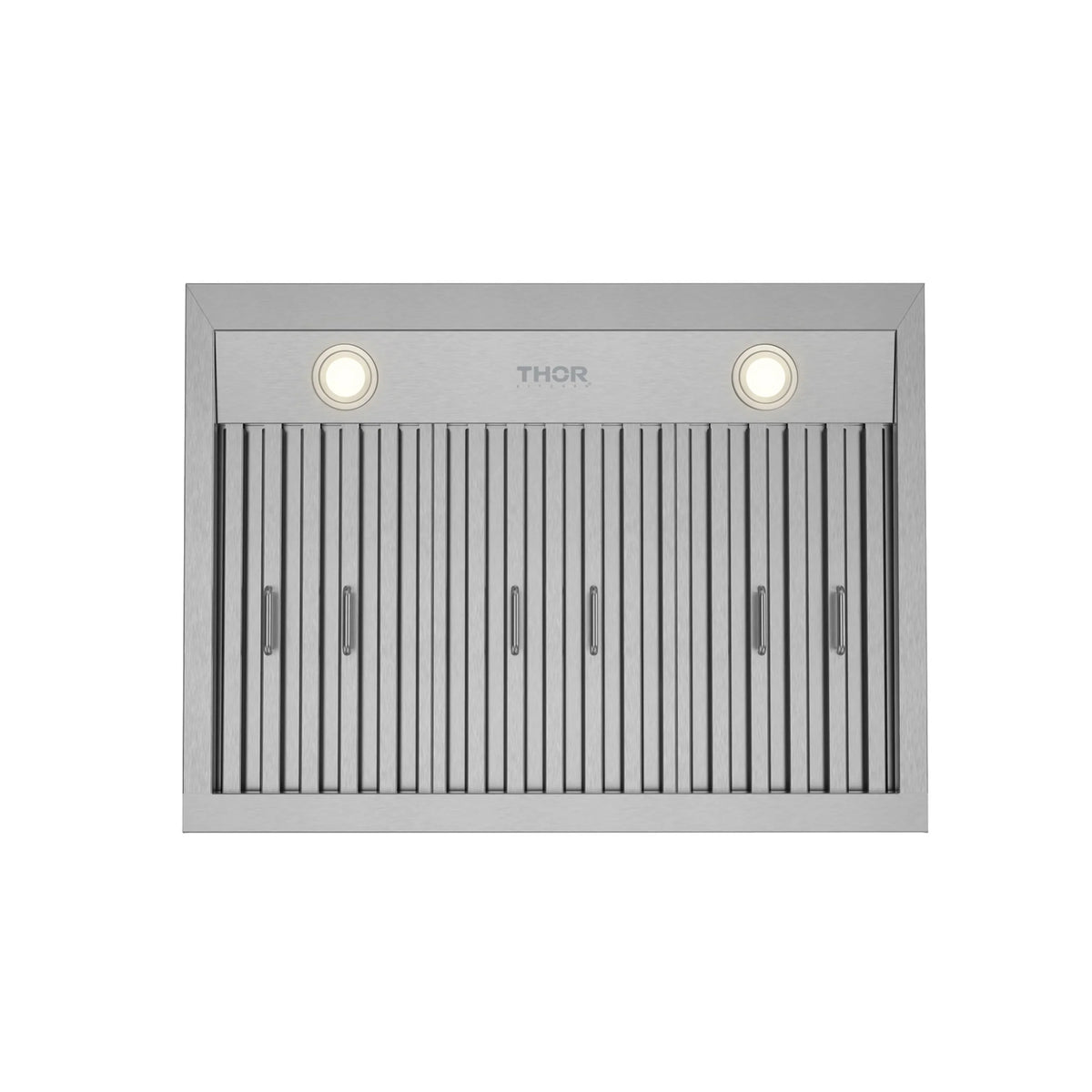 Stainless steel under-cabinet range hood filter grille with THOR logo