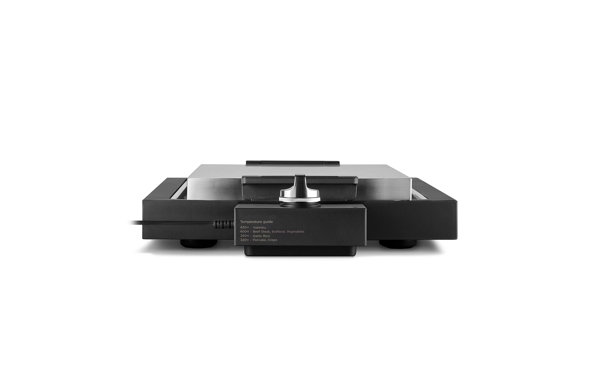 BALMUDA black teppanyaki hot plate with central temperature control unit