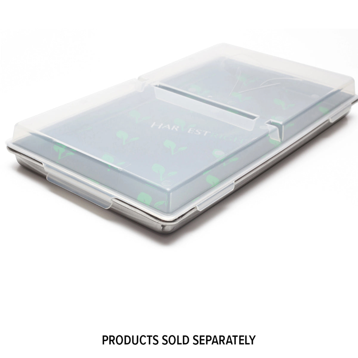 Dark gray silicone mat with green leaf pattern inside a clear tray