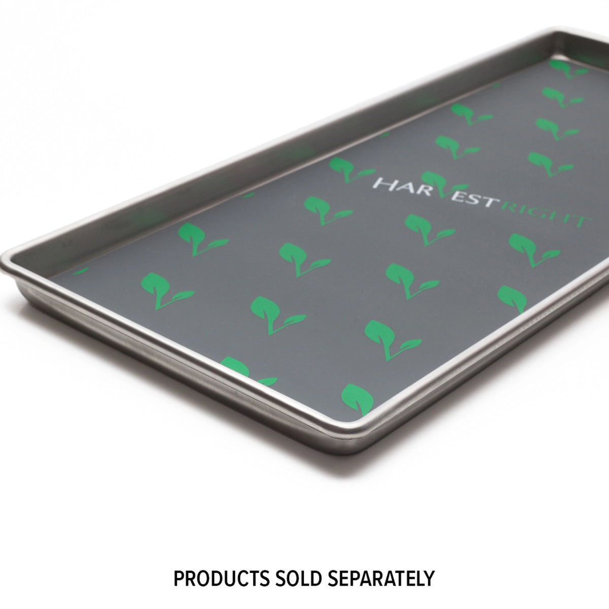 Rectangular freeze dryer tray with dark base and grid-pattern compartments