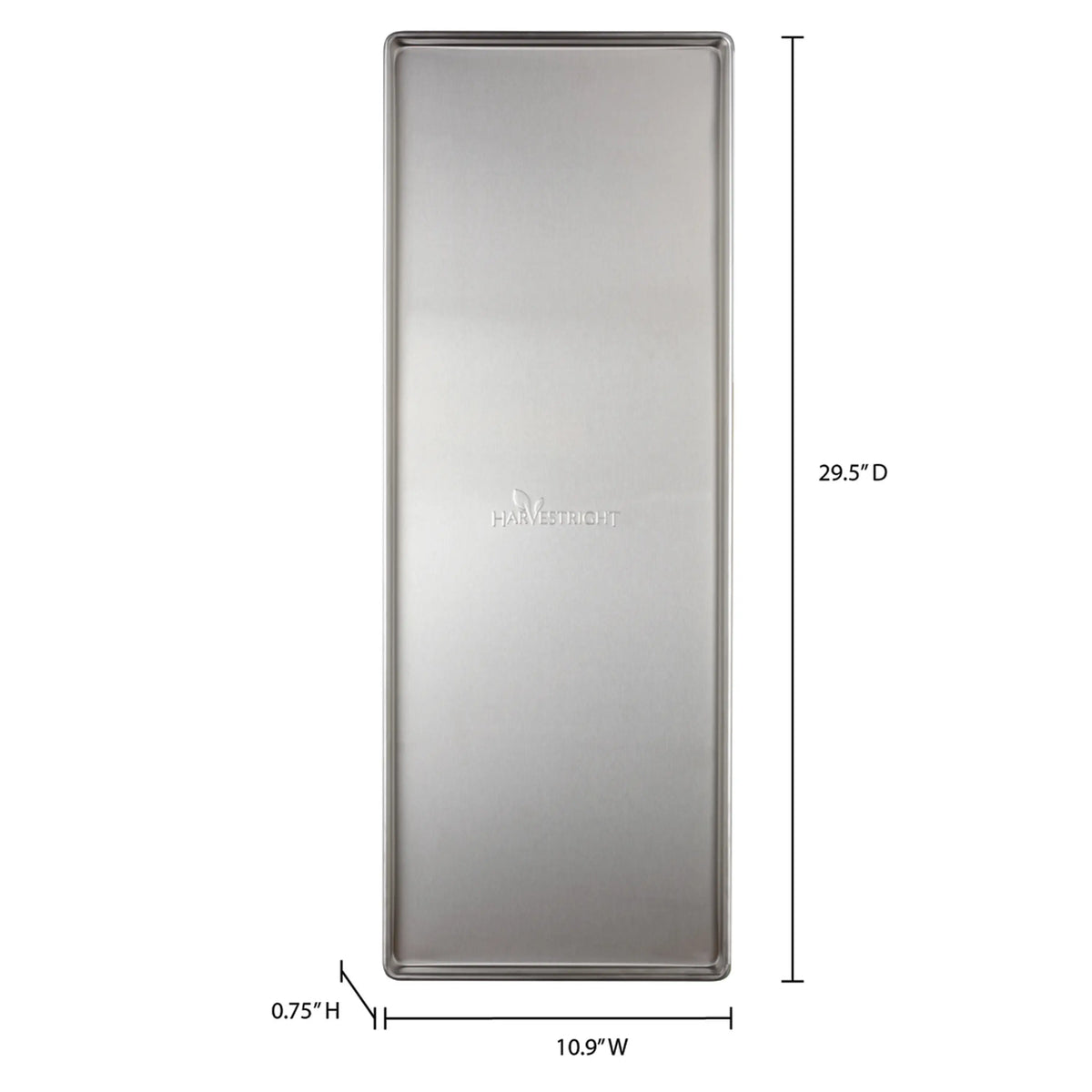 Rectangular freeze dryer tray, brushed metal finish; 29.5 in length