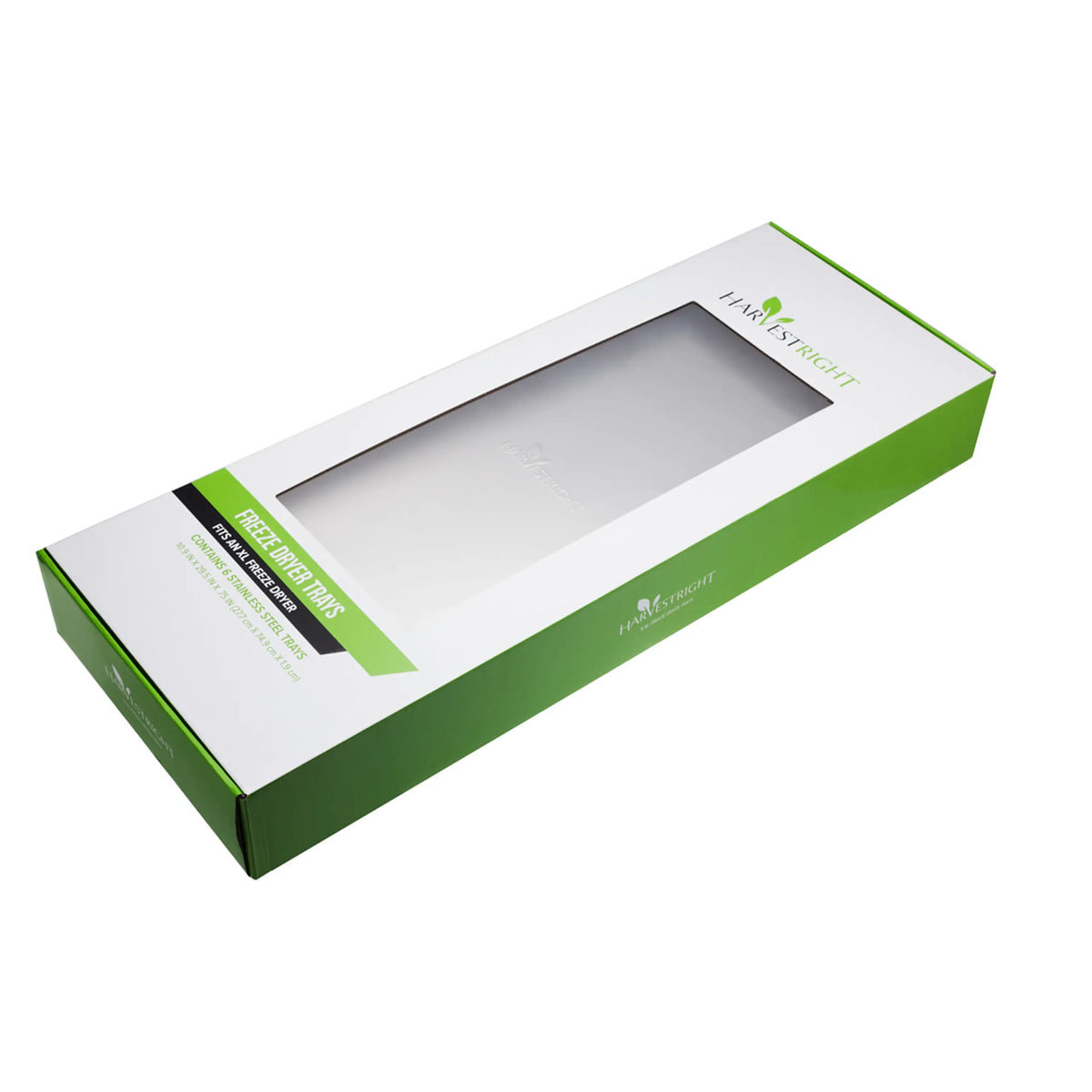 Freeze dryer tray set box with green trim and clear window