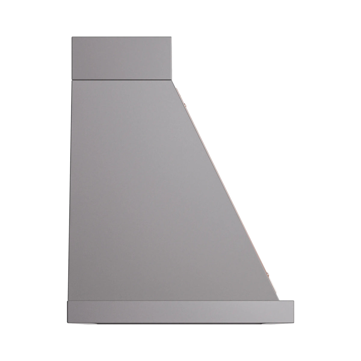 Graphite matte chimney-style wall range hood with angled canopy