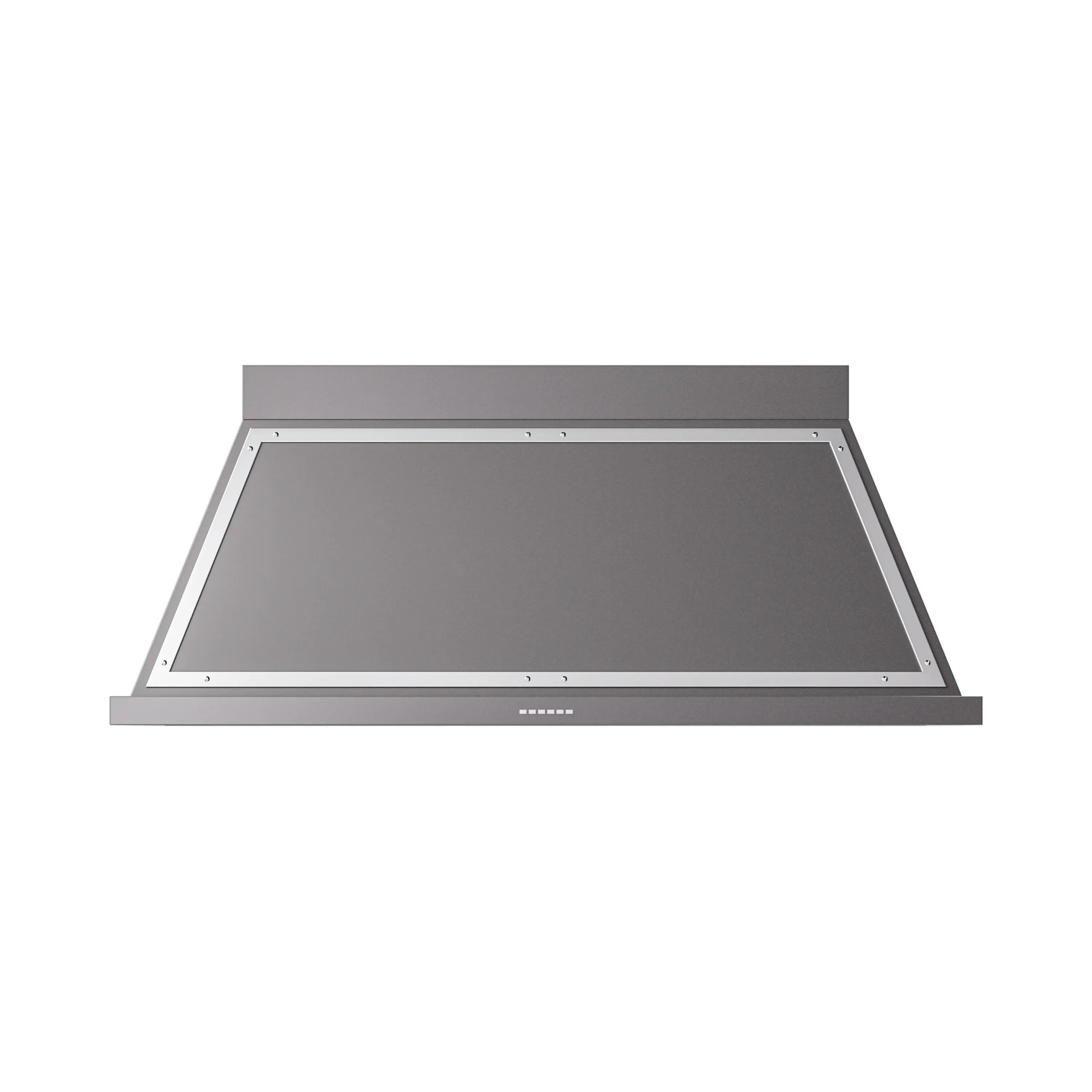 Graphite matte wall hood underside view with built-in control strip