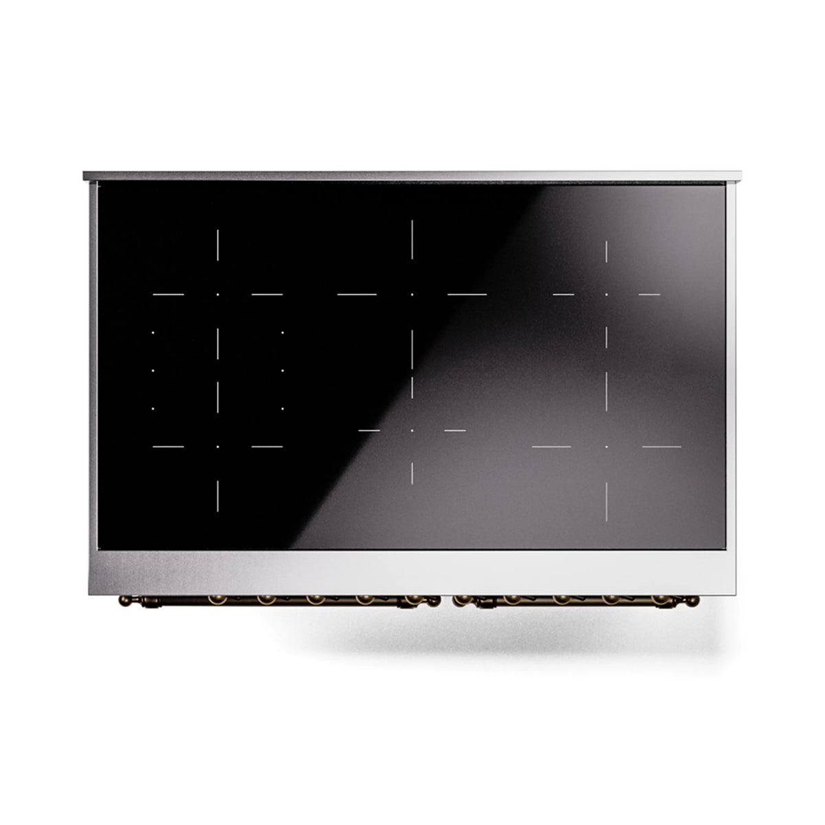Stainless steel storage drawer panel with geometric vent pattern