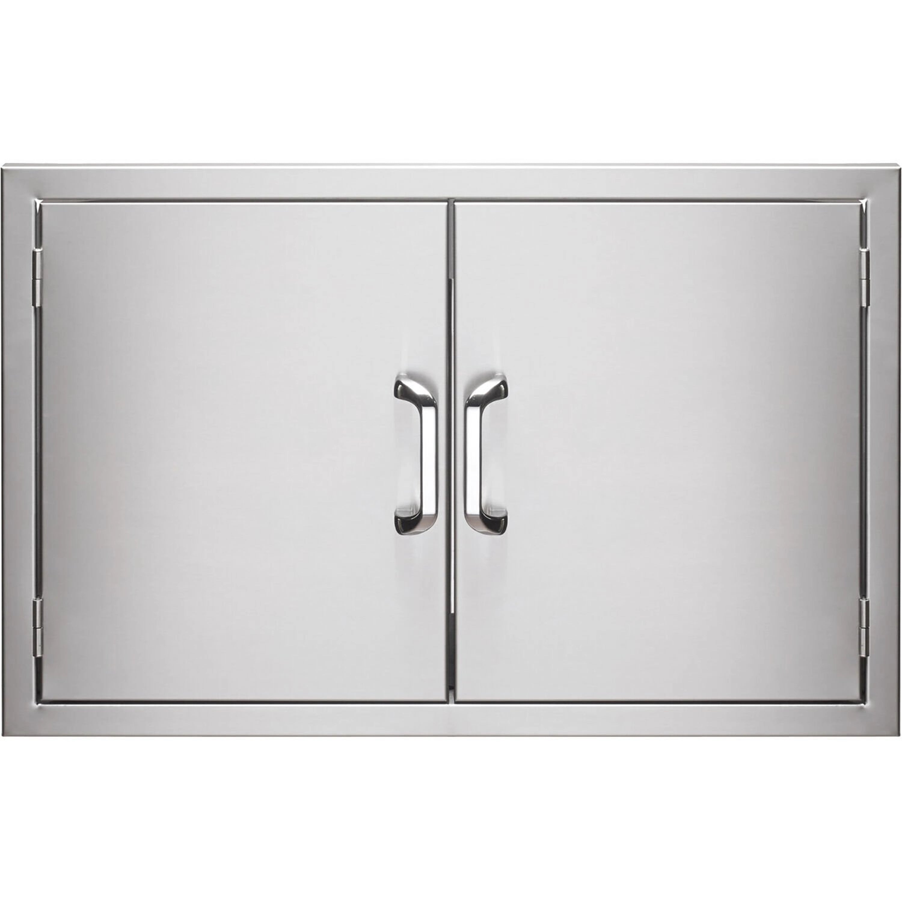 Sealed pantry cabinet, 30-inch, two metal doors with chrome handles