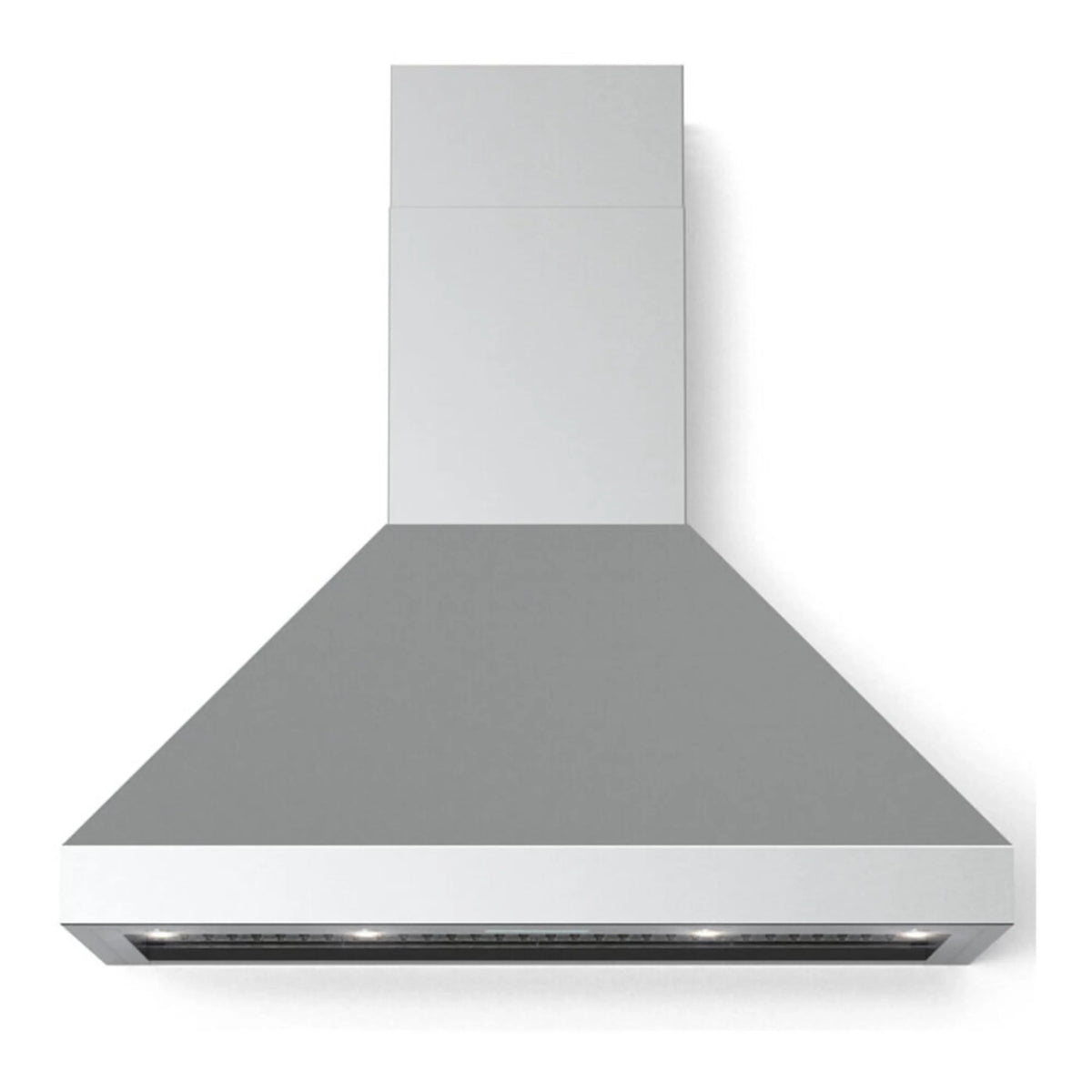 Stainless steel wall-mounted range hood with underside vent lights