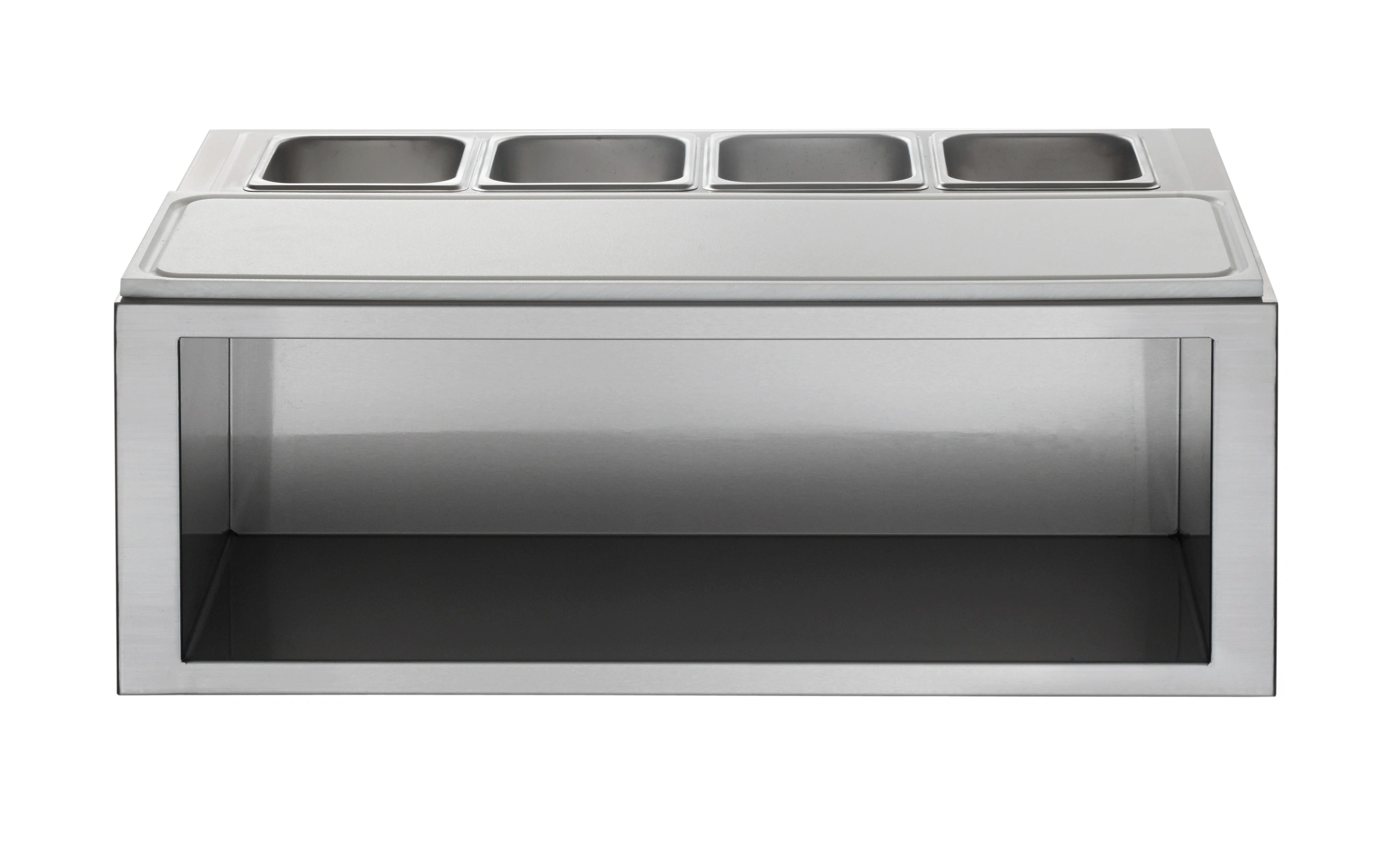30-inch vintage plating and garnish center with stainless base and top food wells
