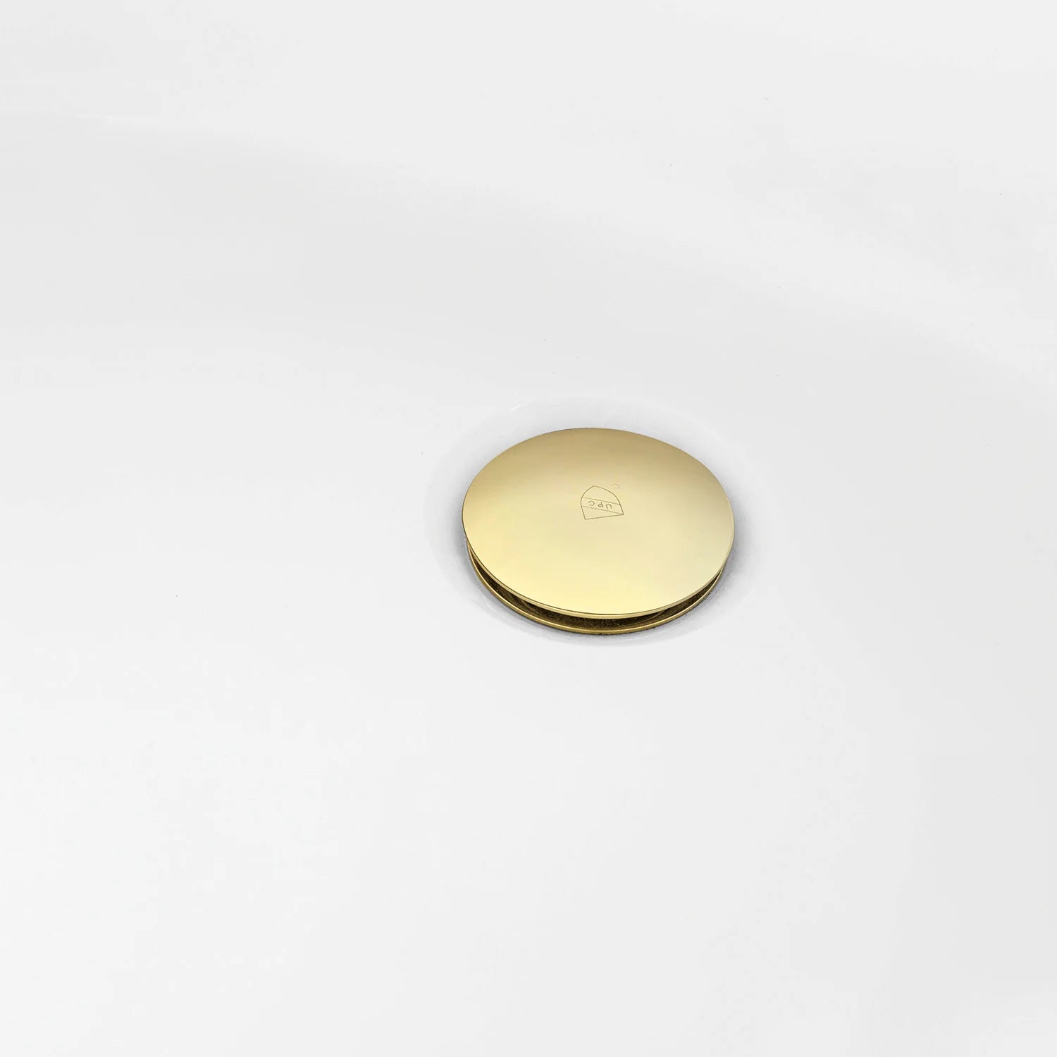 Polished brass round drain cover for acrylic freestanding oval tub